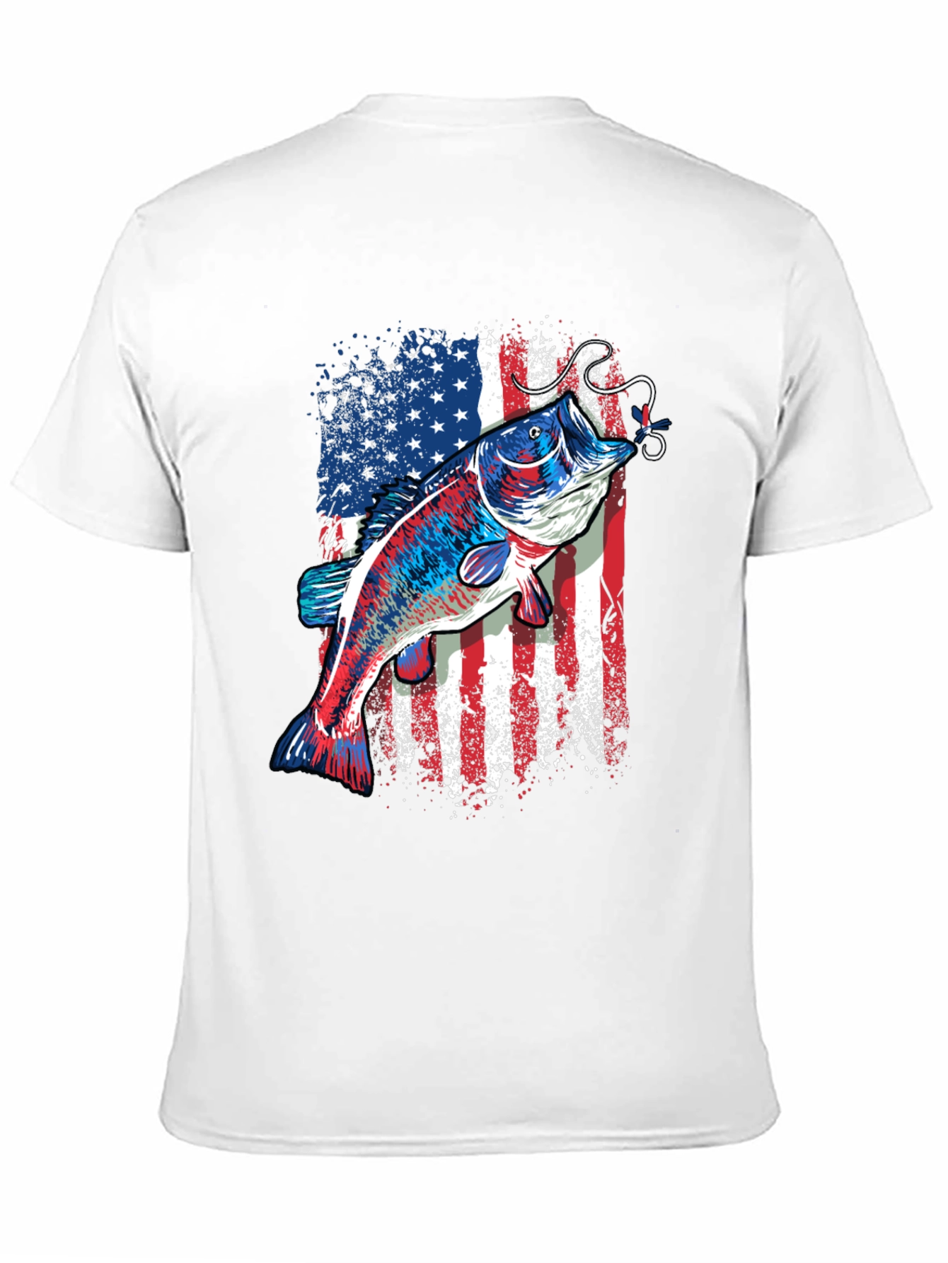 American Flag Bass Fishing T-Shirt