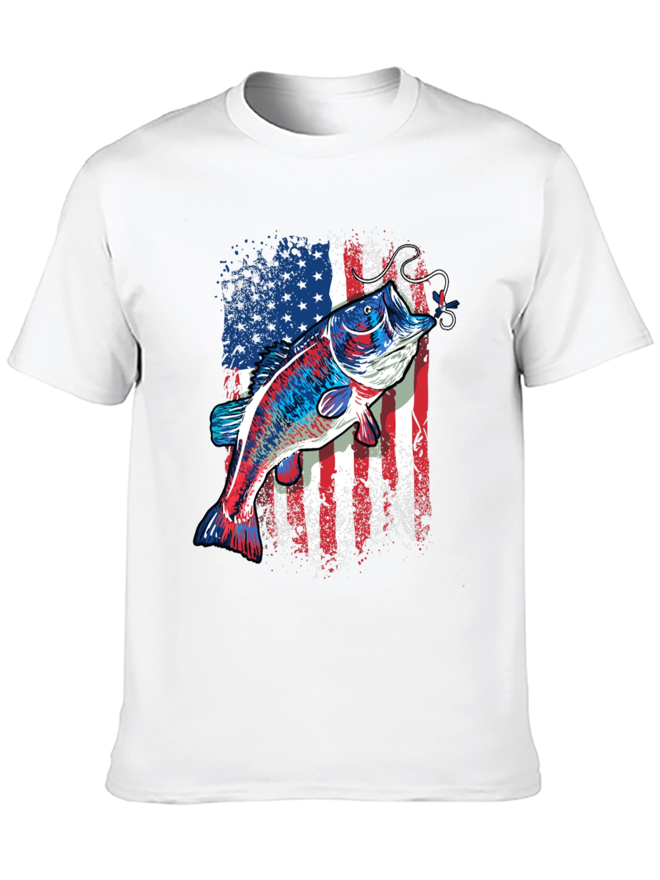 American Flag Bass Fishing T-Shirt