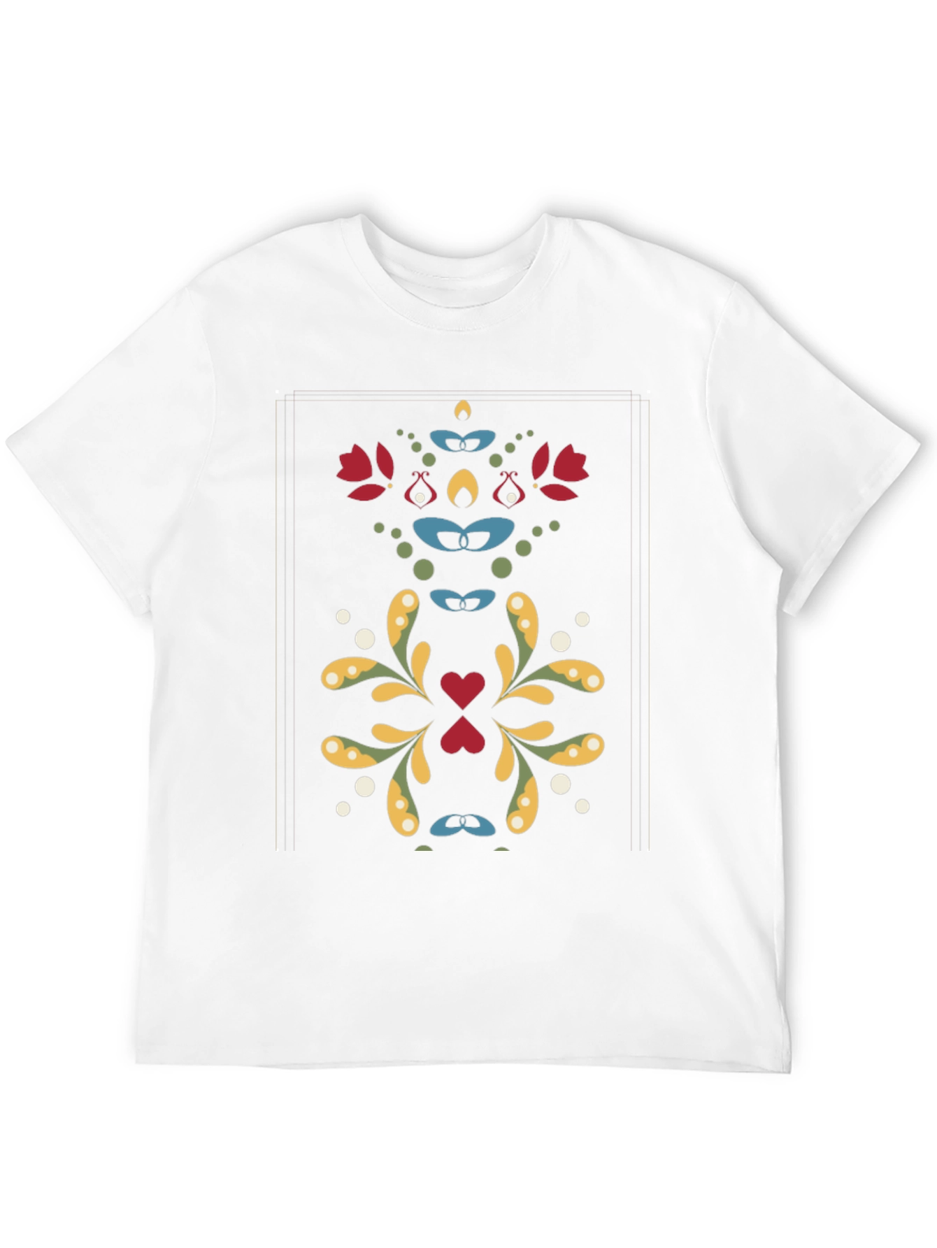 Floral Symmetry Graphic Black T-Shirt