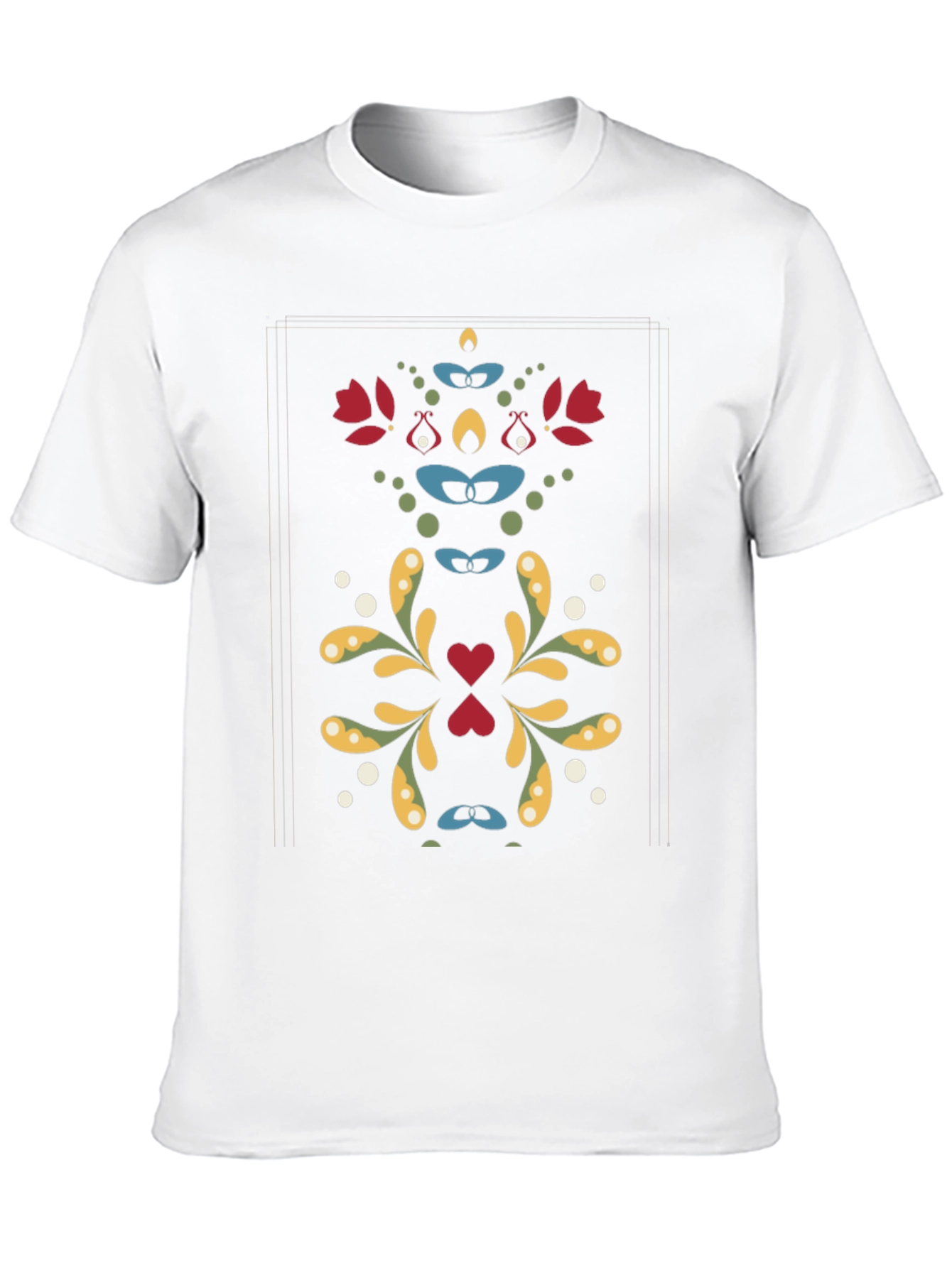 Floral Symmetry Graphic Black T-Shirt
