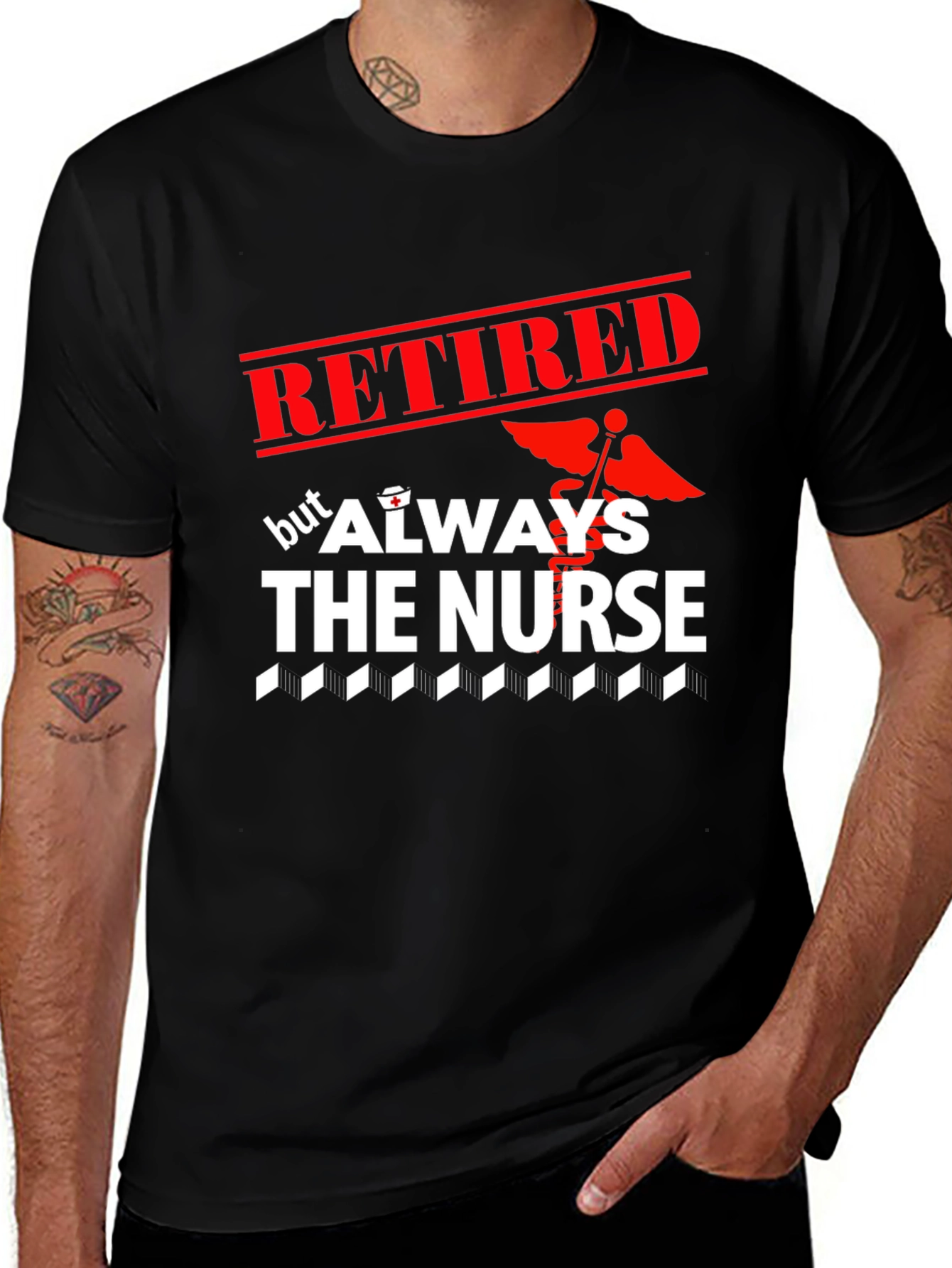 Retired But Always The Nurse Graphic T-Shirt