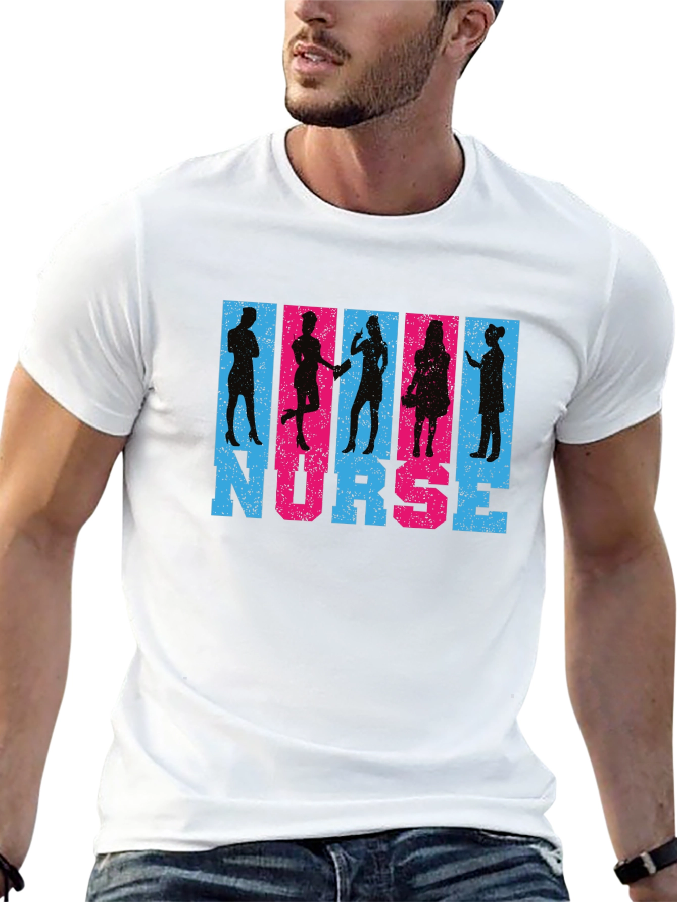 Nurse Silhouette Graphic T-Shirt