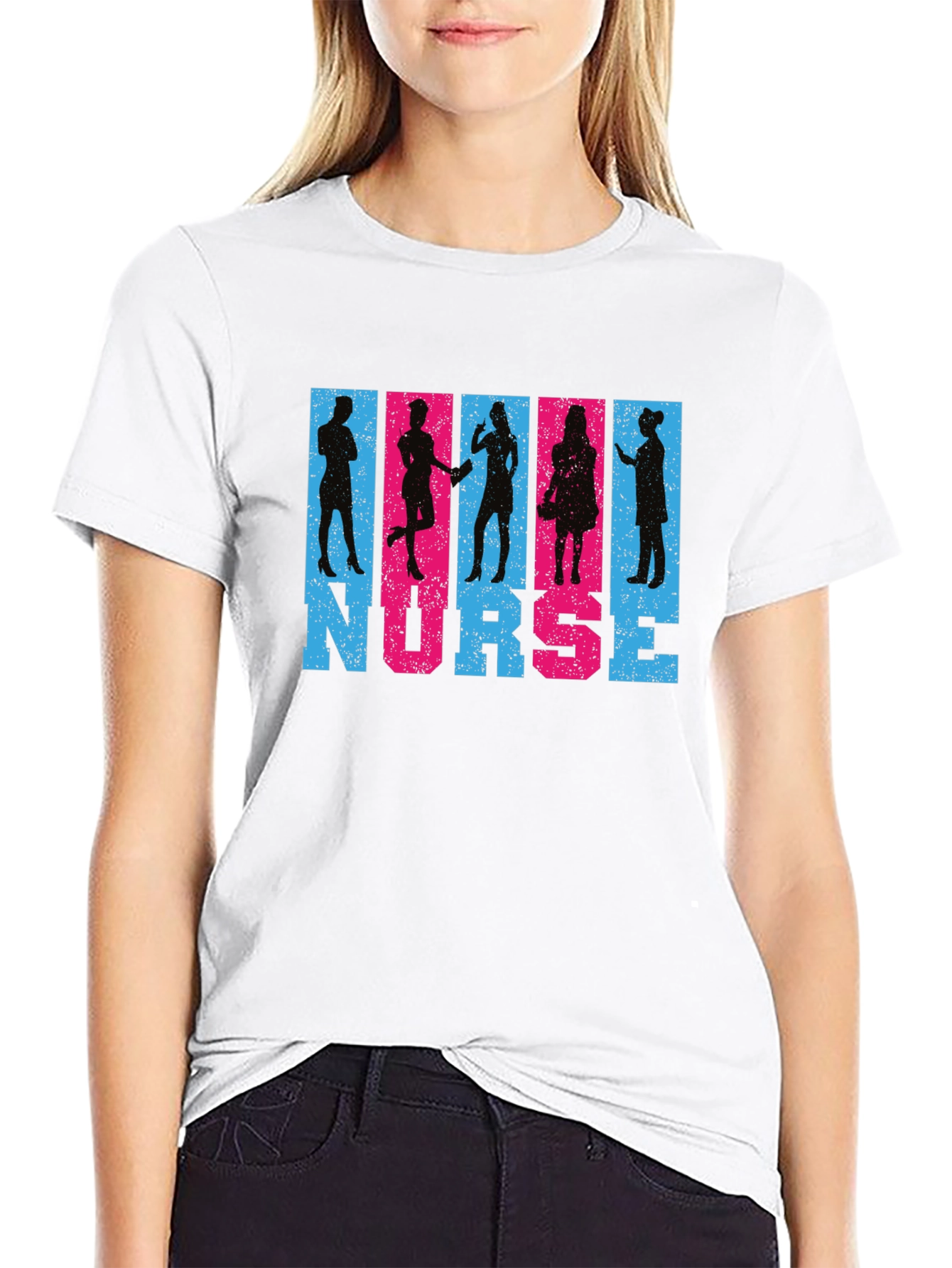 Nurse Silhouette Graphic T-Shirt