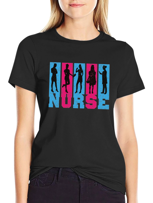 Nurse Silhouette Graphic T-Shirt