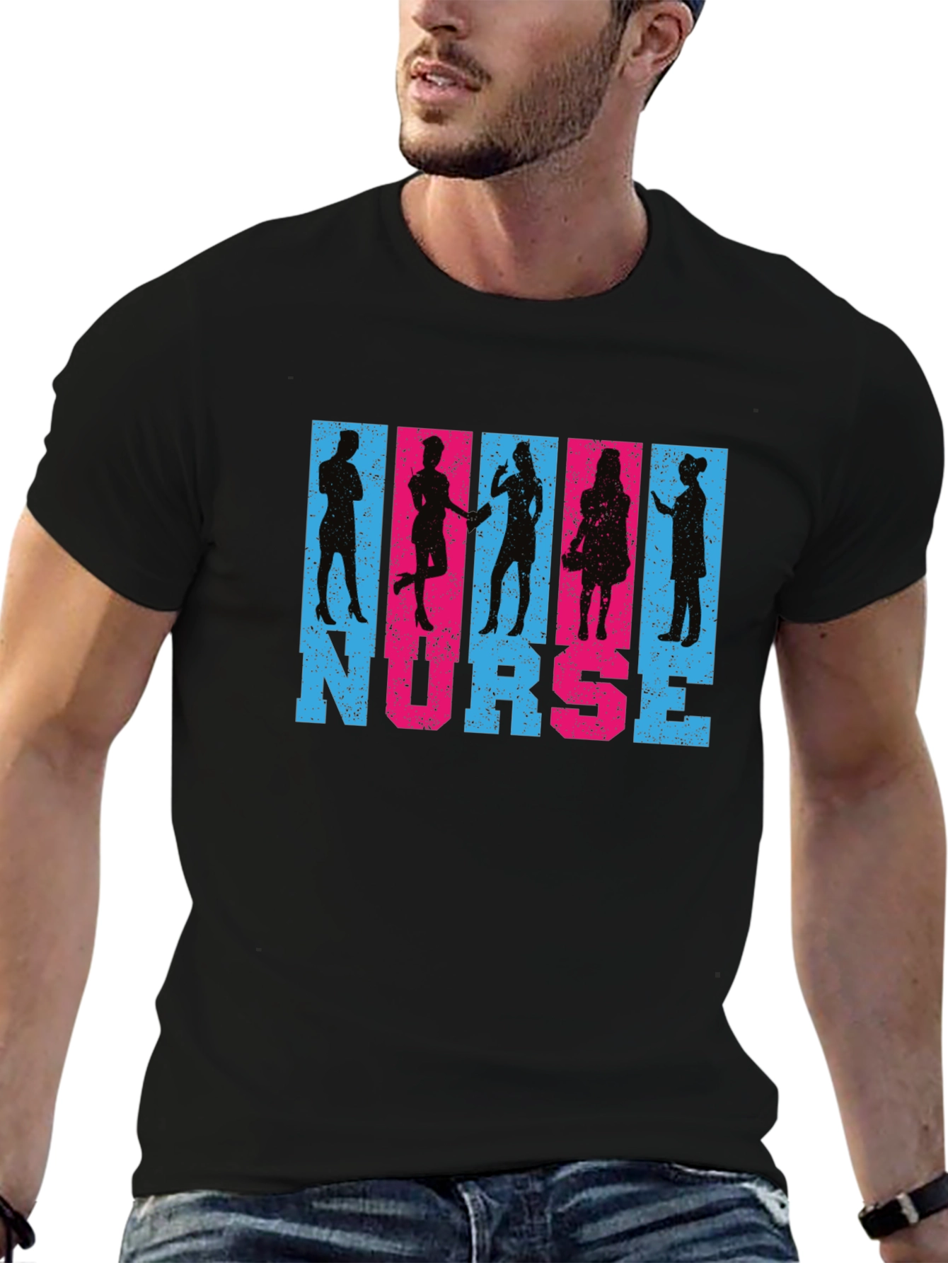 Nurse Silhouette Graphic T-Shirt
