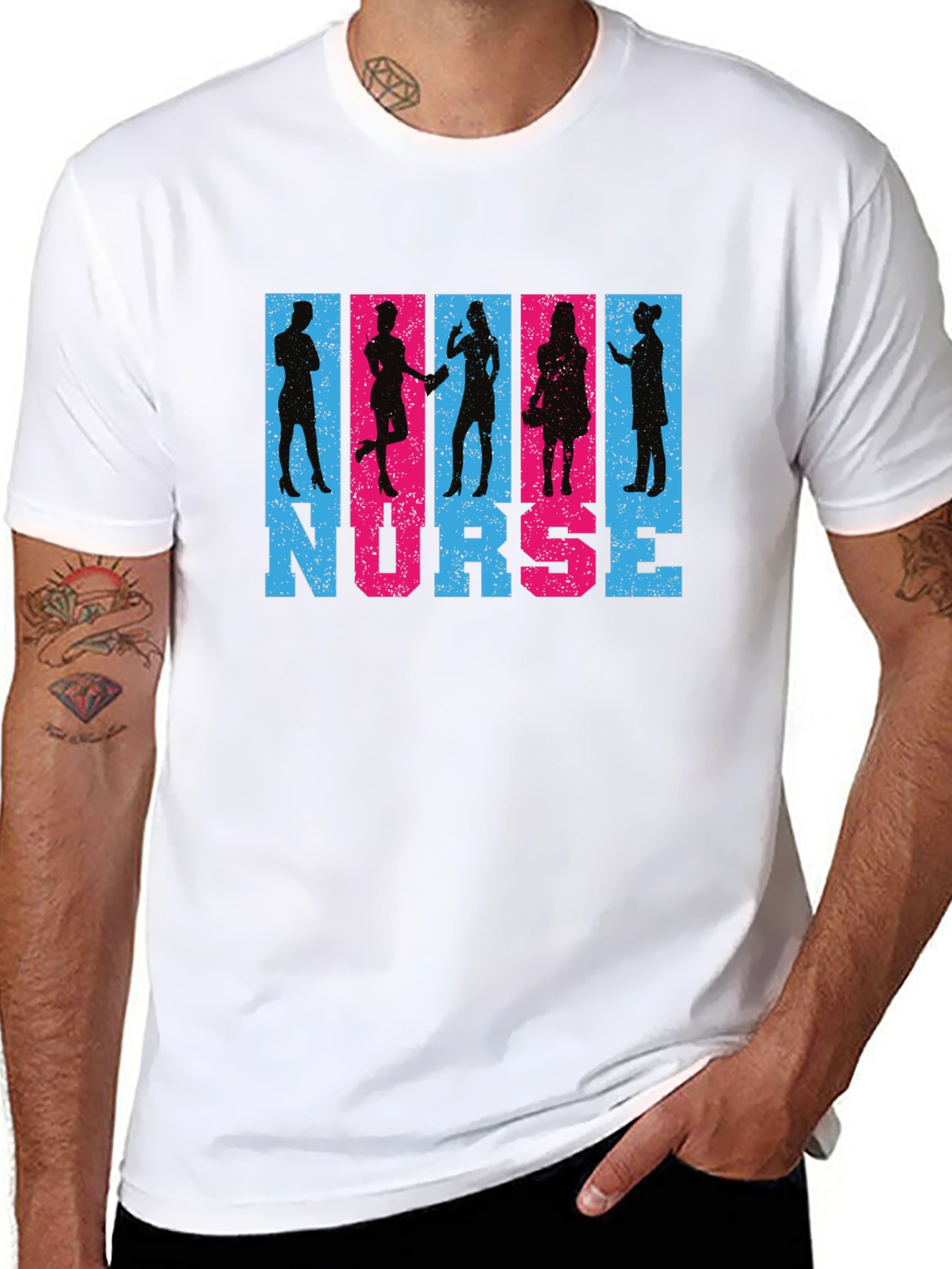 Nurse Silhouette Graphic T-Shirt