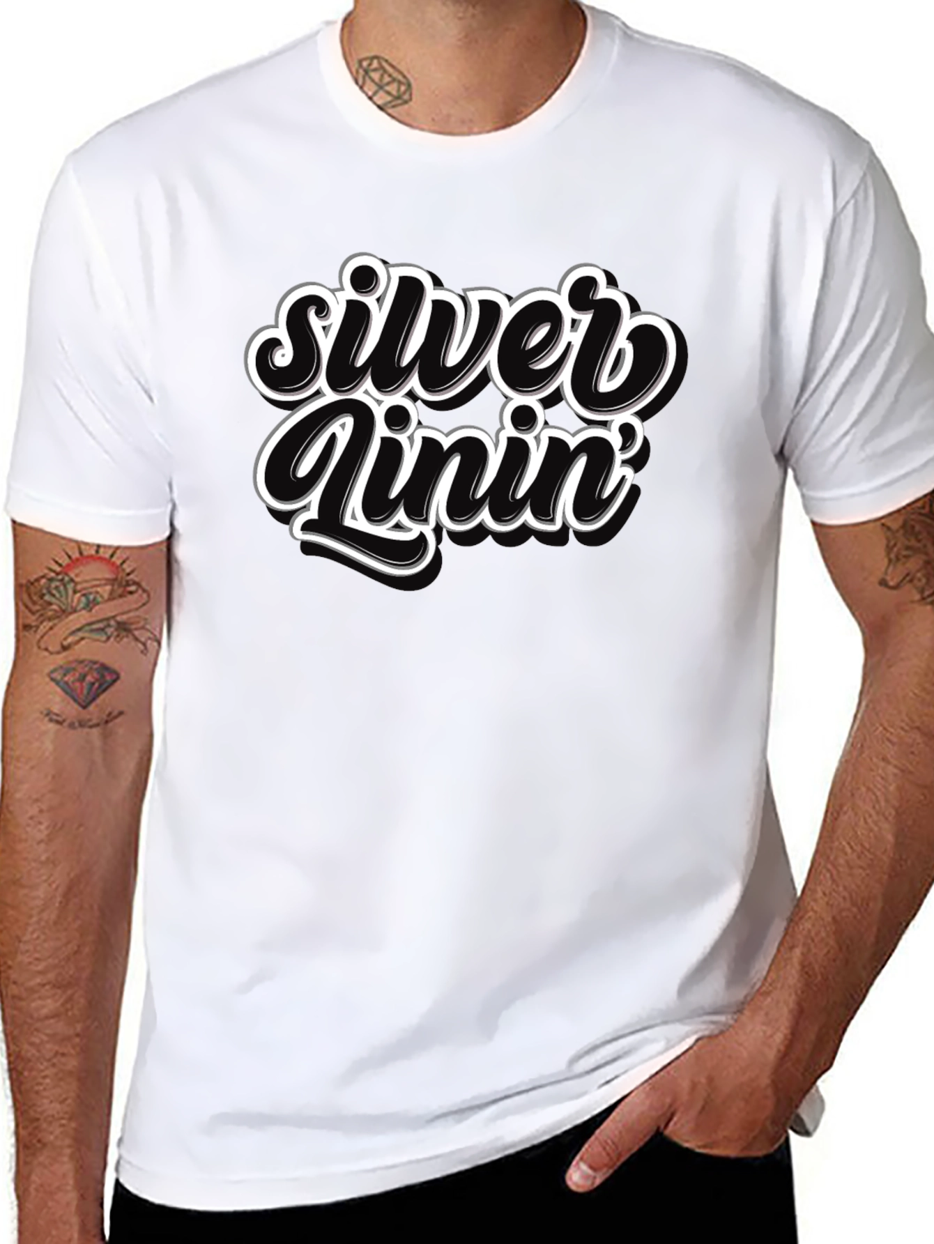 Silver Lining Graphic T-Shirt - Black