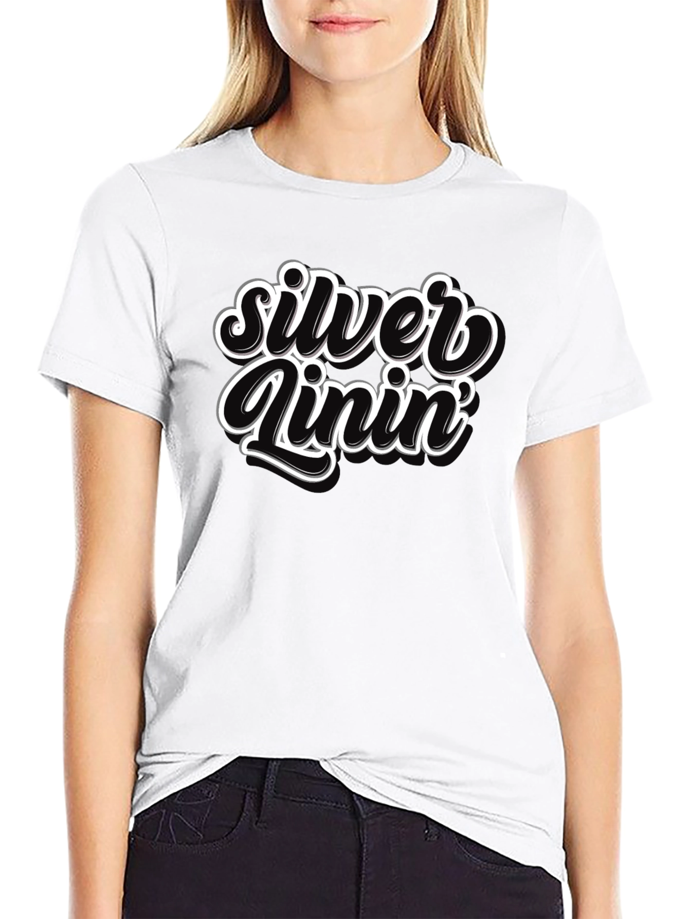 Silver Lining Graphic T-Shirt - Black