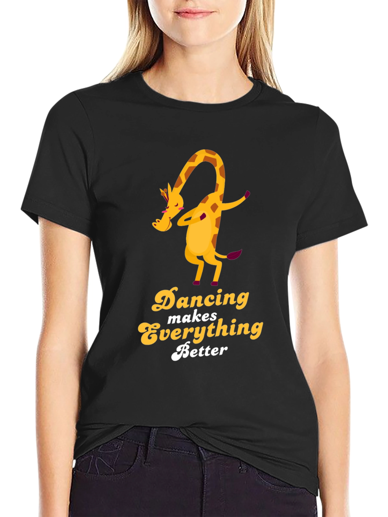 Dancing Giraffe Graphic Tee - Makes Everything Better