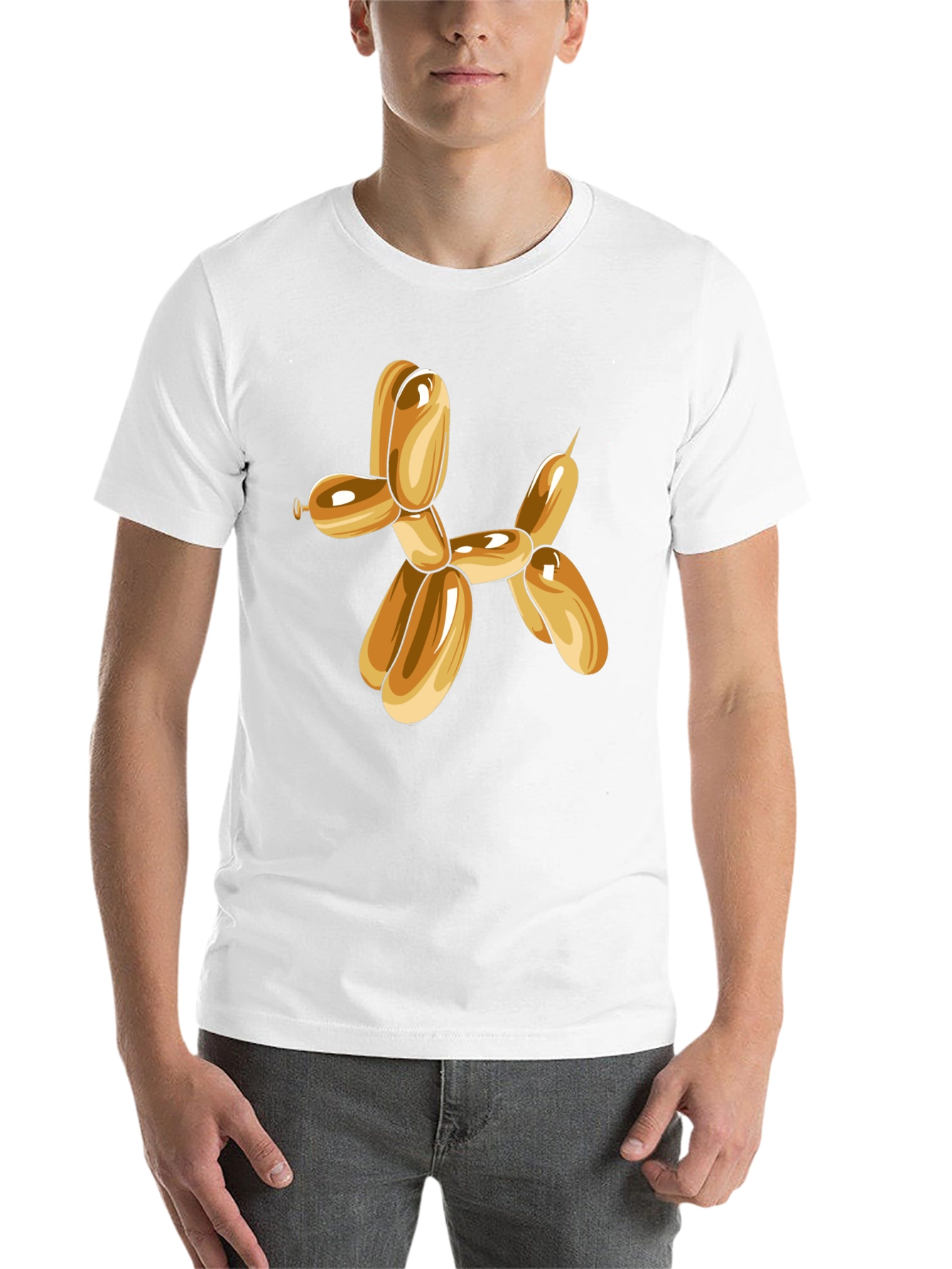 Balloon Dog Graphic Tee - Black Cotton Blend