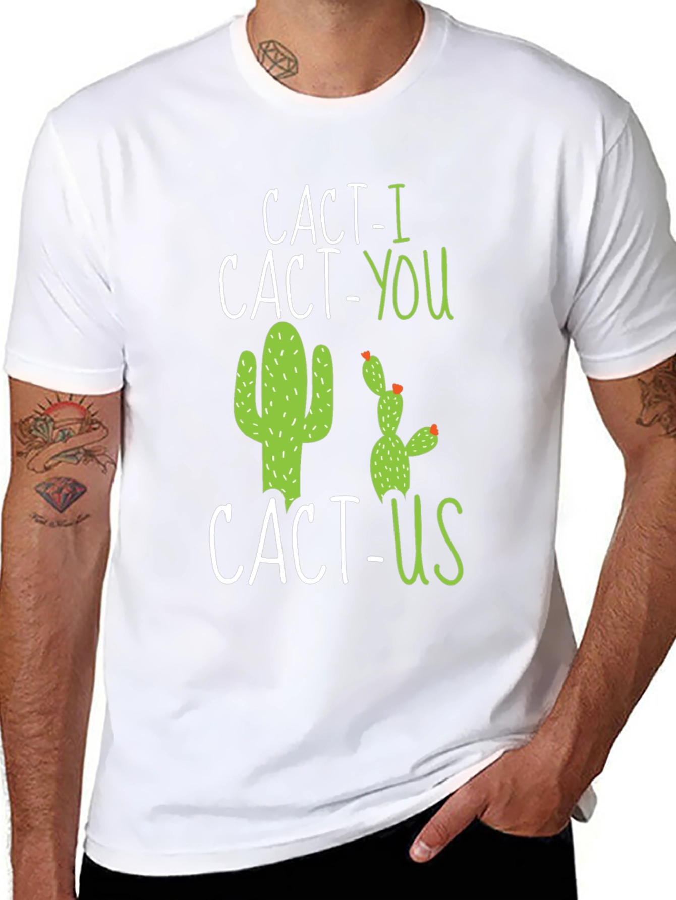 Cact-I Cact-You Cact-Us Graphic Tee - Funny Cactus T-Shirt