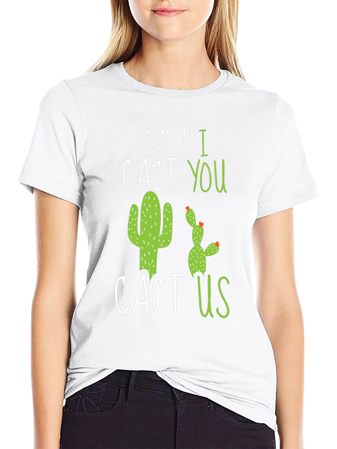 Cact-I Cact-You Cact-Us Graphic Tee - Funny Cactus T-Shirt