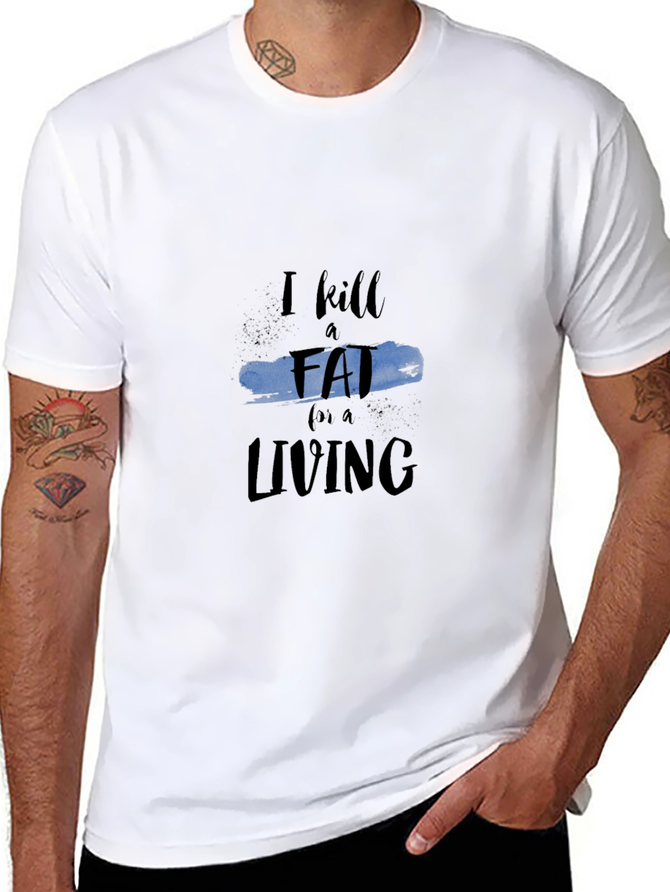 I Kill Fat For a Living Black T-Shirt