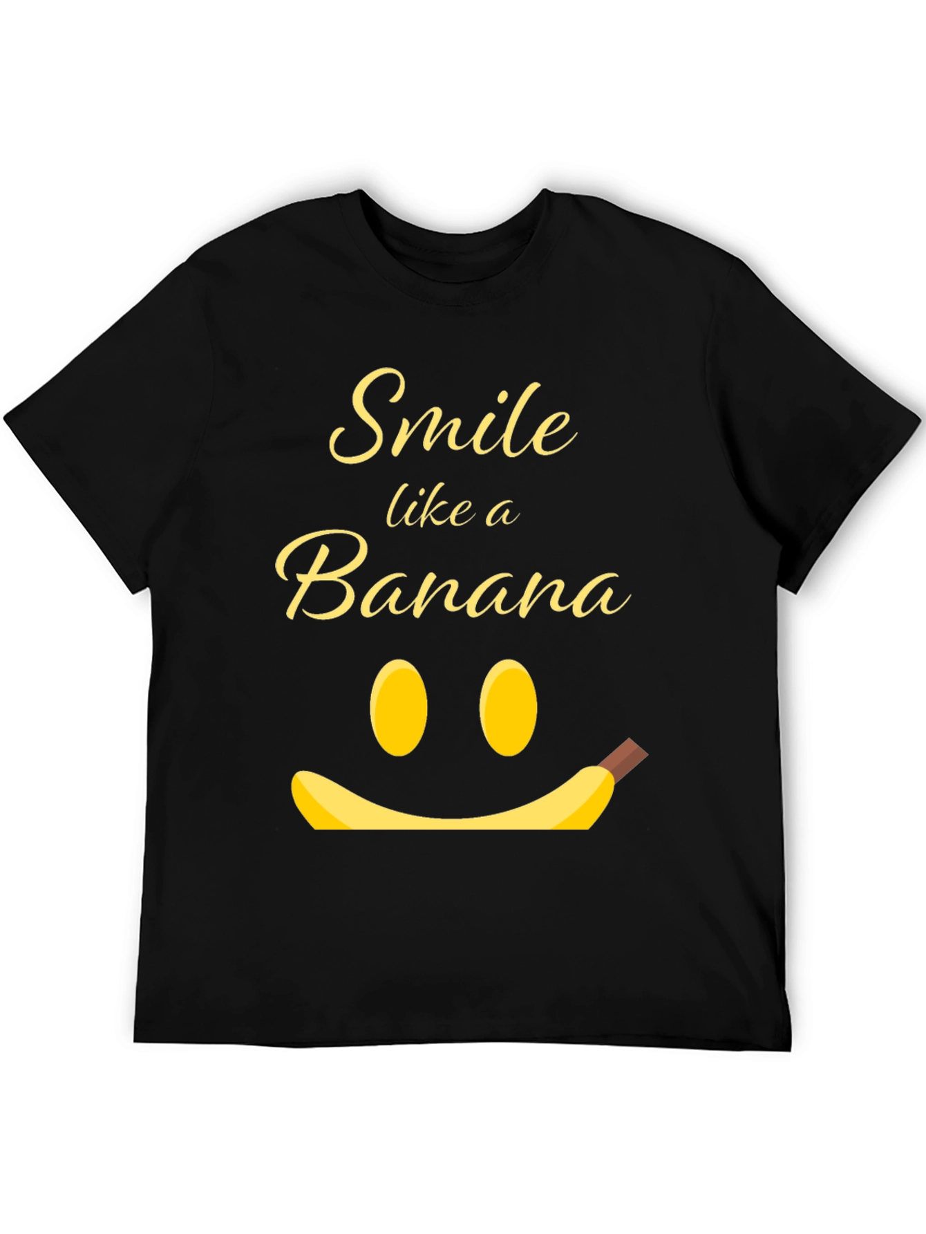 Smile Like a Banana Black Graphic T-Shirt