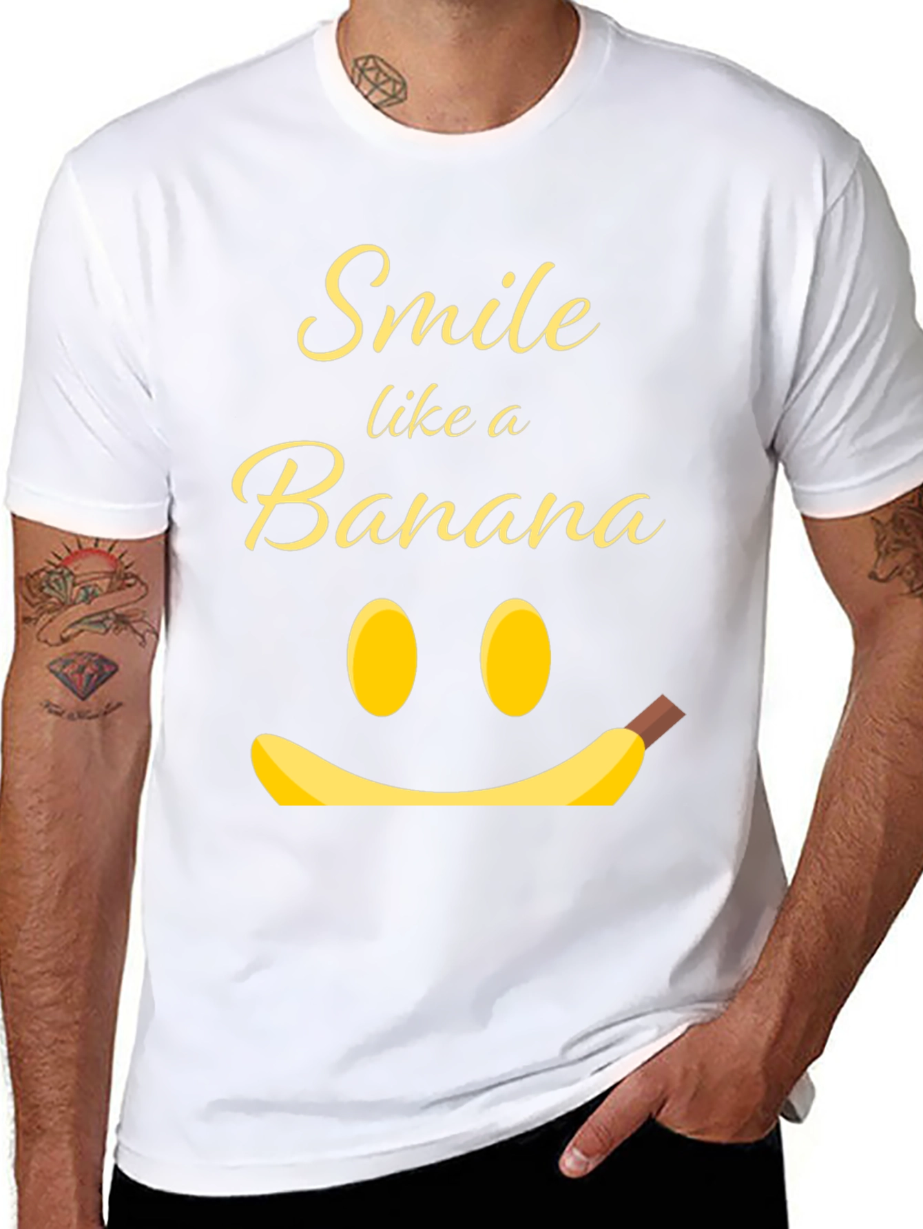 Smile Like a Banana Black Graphic T-Shirt