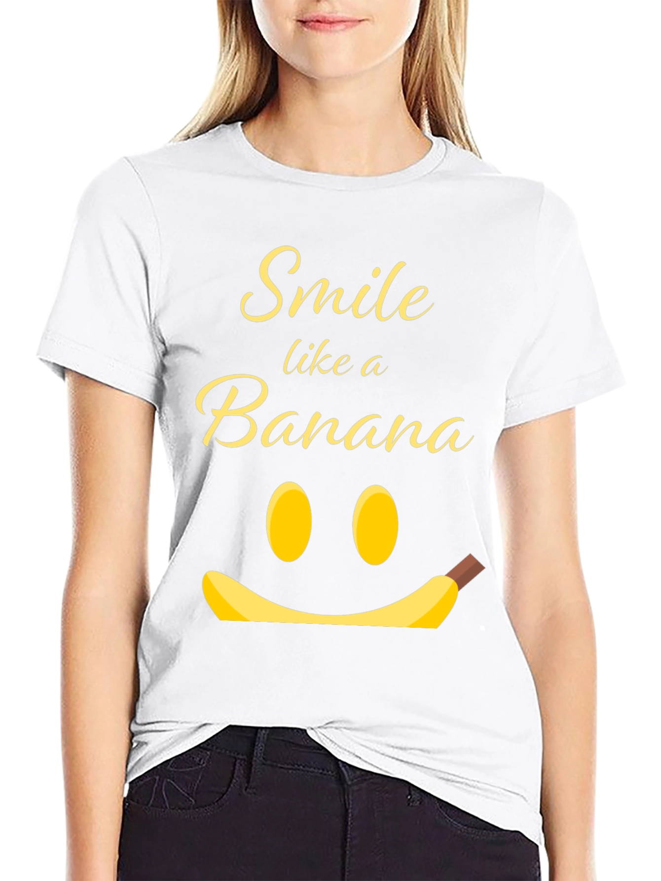 Smile Like a Banana Black Graphic T-Shirt