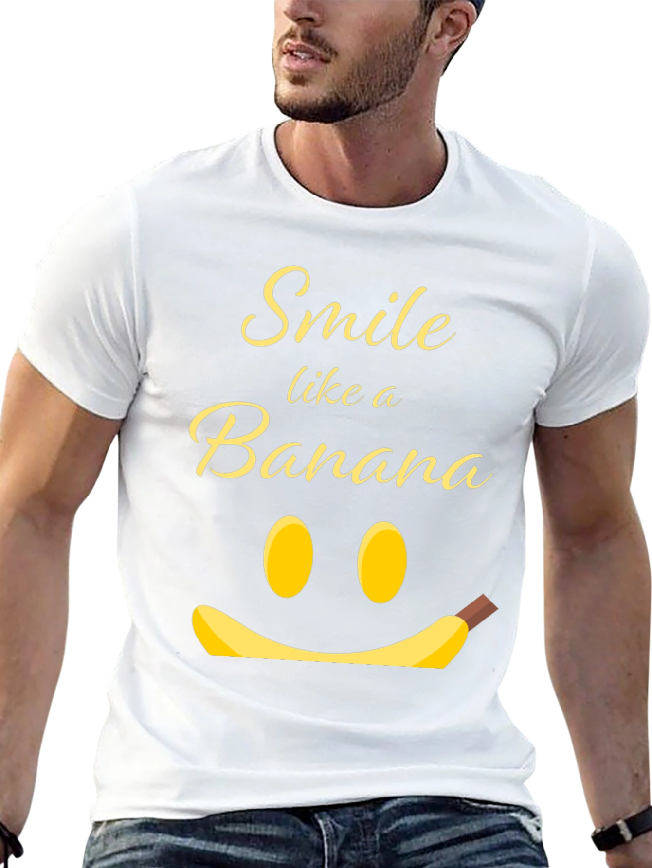 Smile Like a Banana Black Graphic T-Shirt