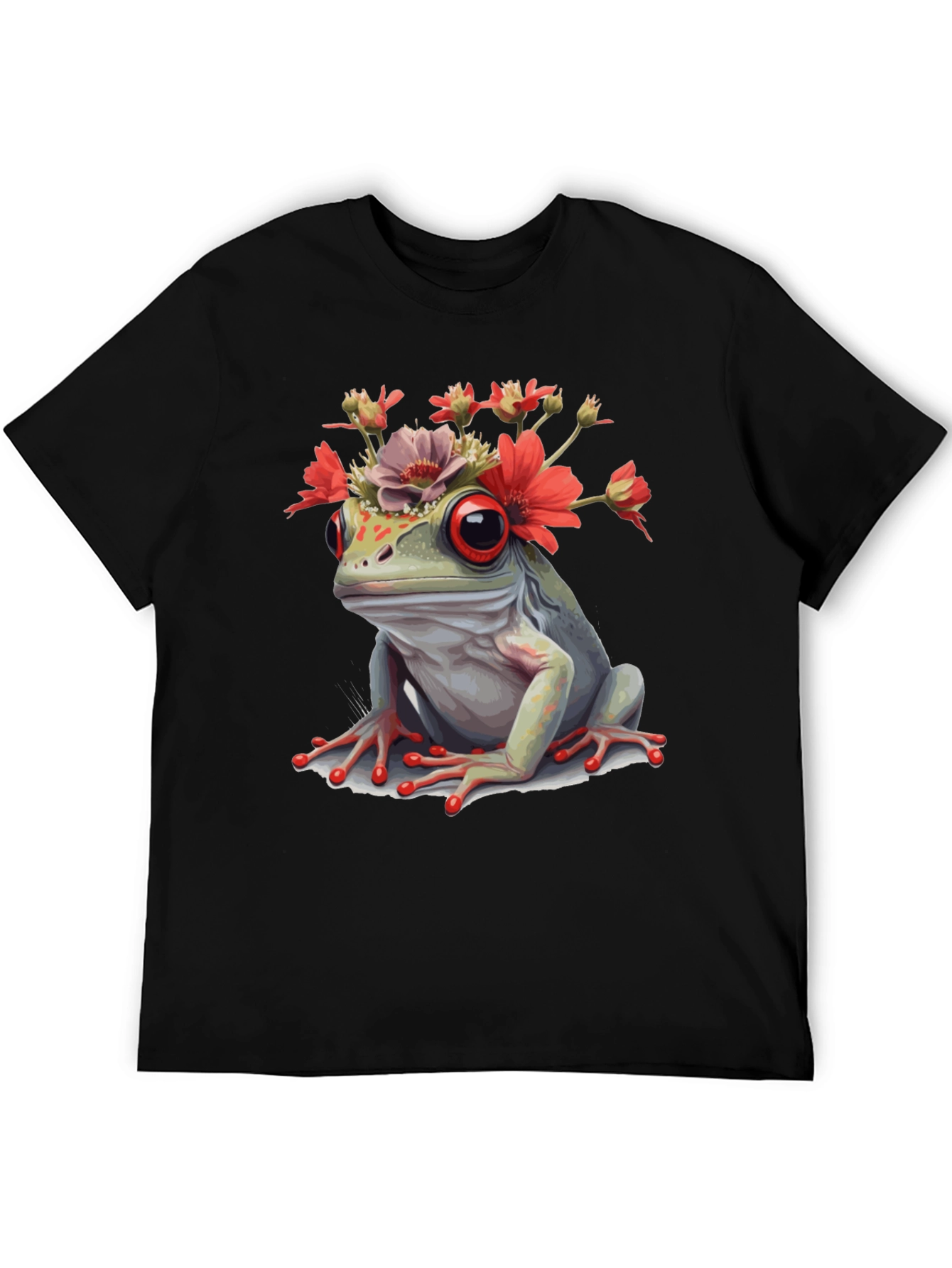 Frog with Flowers Graphic T-Shirt