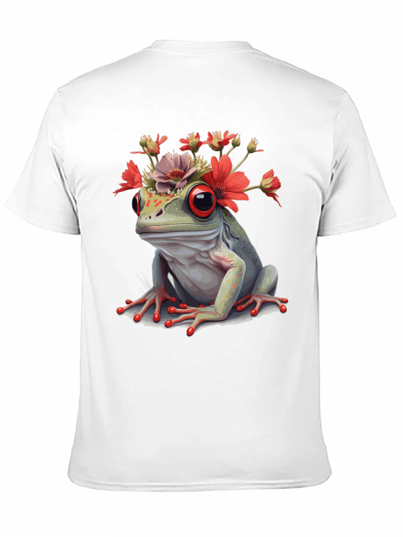 Frog with Flowers Graphic T-Shirt