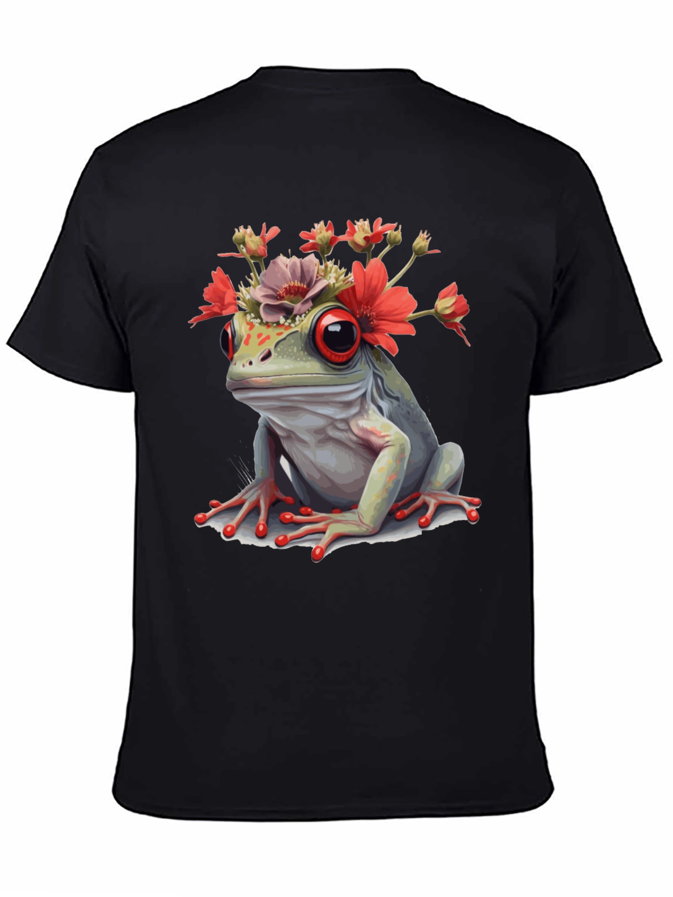 Frog with Flowers Graphic T-Shirt