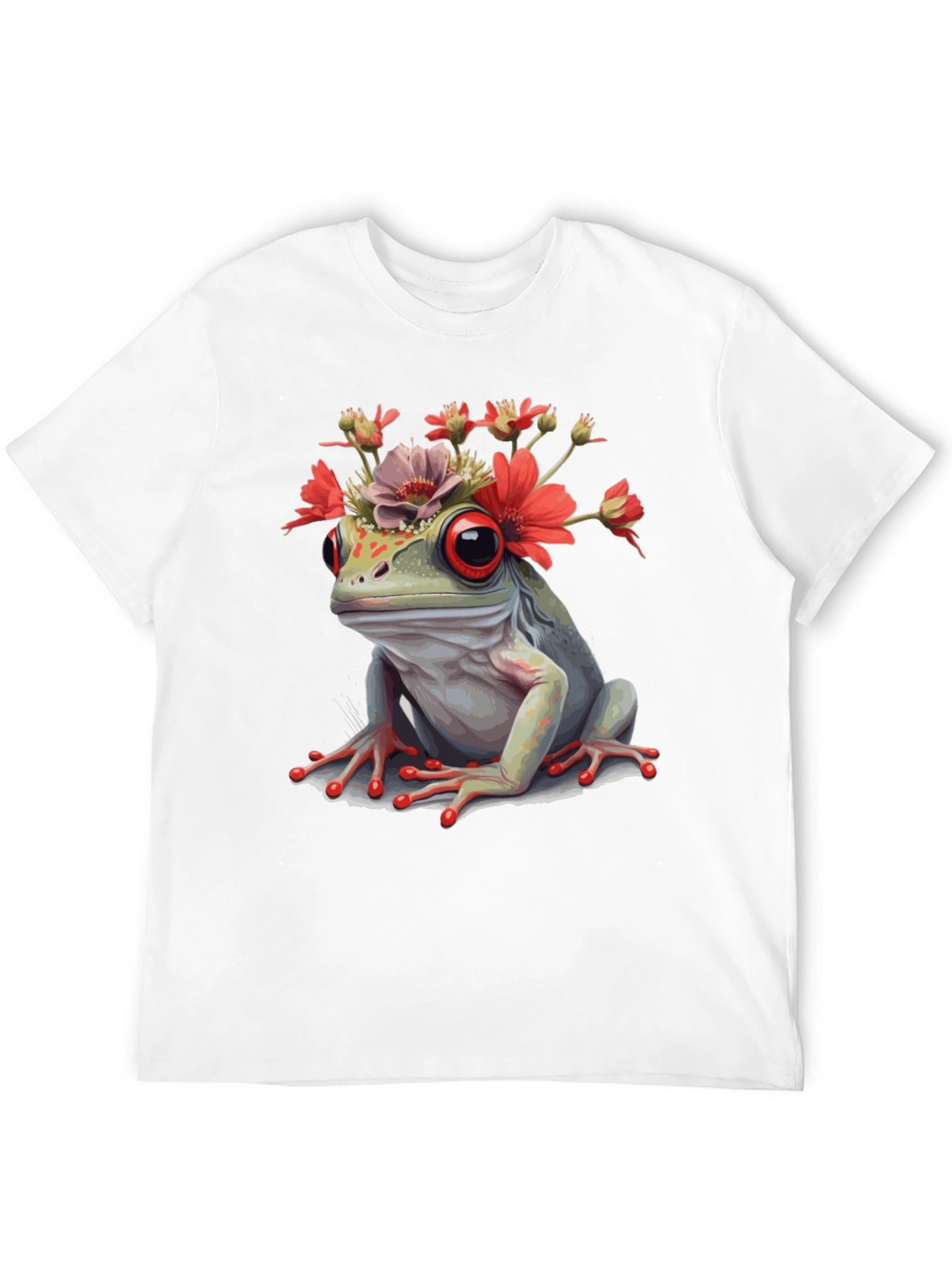 Frog with Flowers Graphic T-Shirt