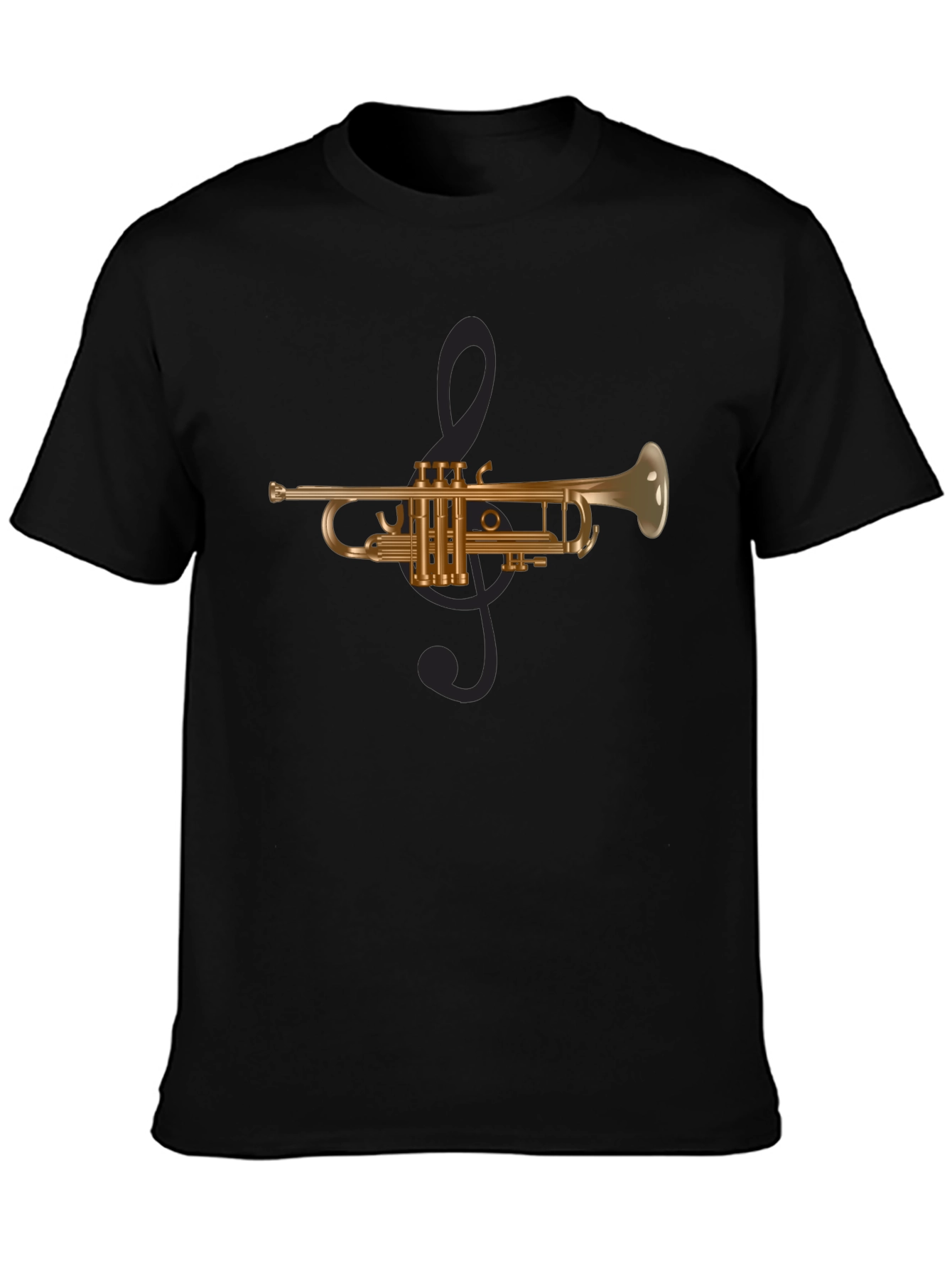 Musical Trumpet Graphic Tee - Black T-Shirt