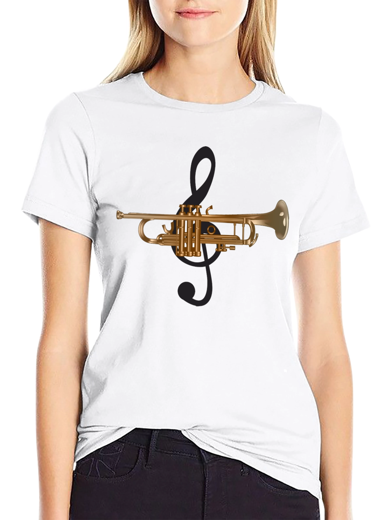 Musical Trumpet Graphic Tee - Black T-Shirt