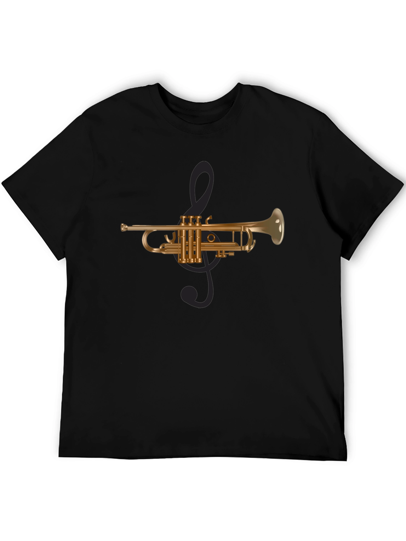 Musical Trumpet Graphic Tee - Black T-Shirt