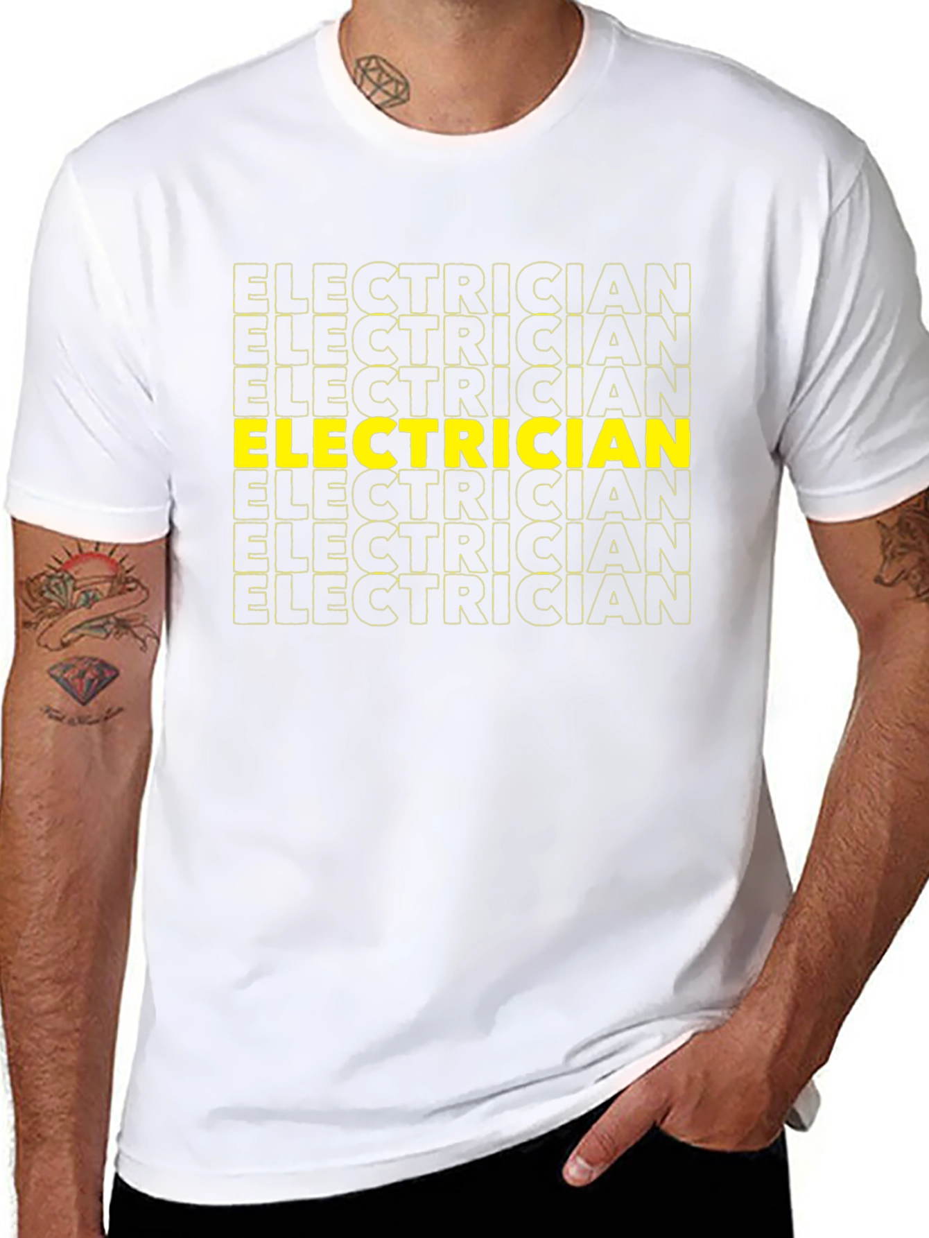Electrician Graphic Tee - Black Crew Neck