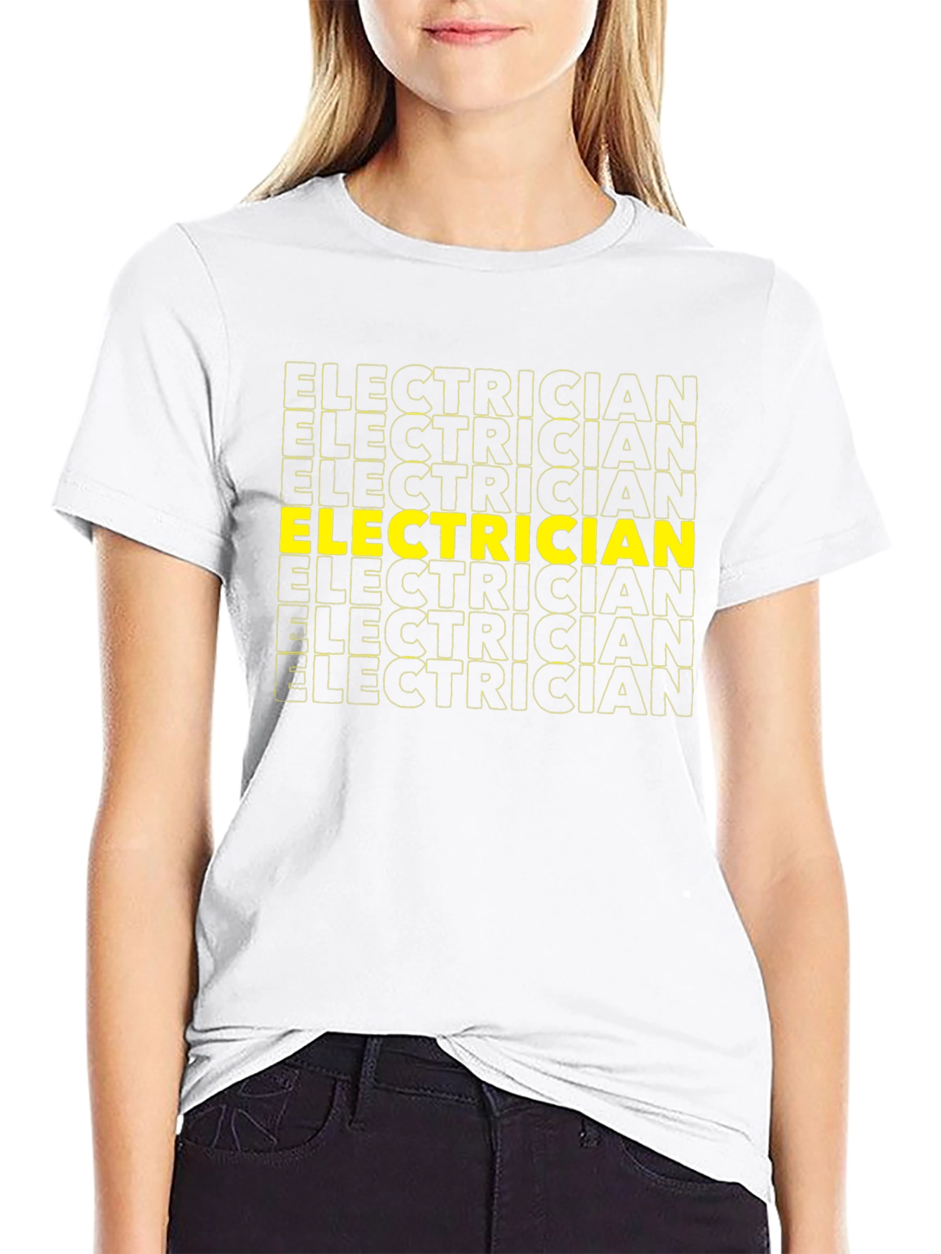 Electrician Graphic Tee - Black Crew Neck