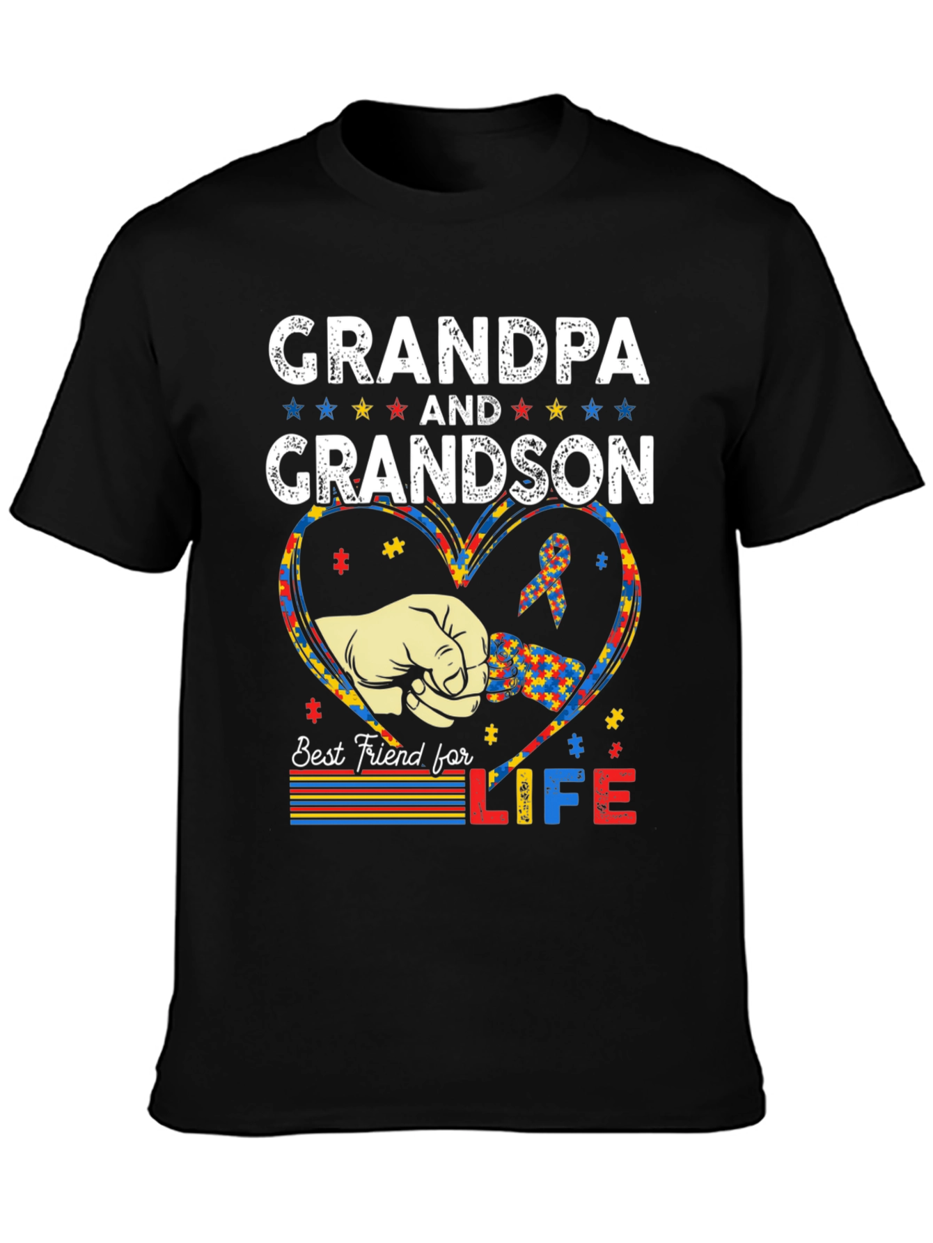Grandpa and Grandson Autism Awareness T-Shirt