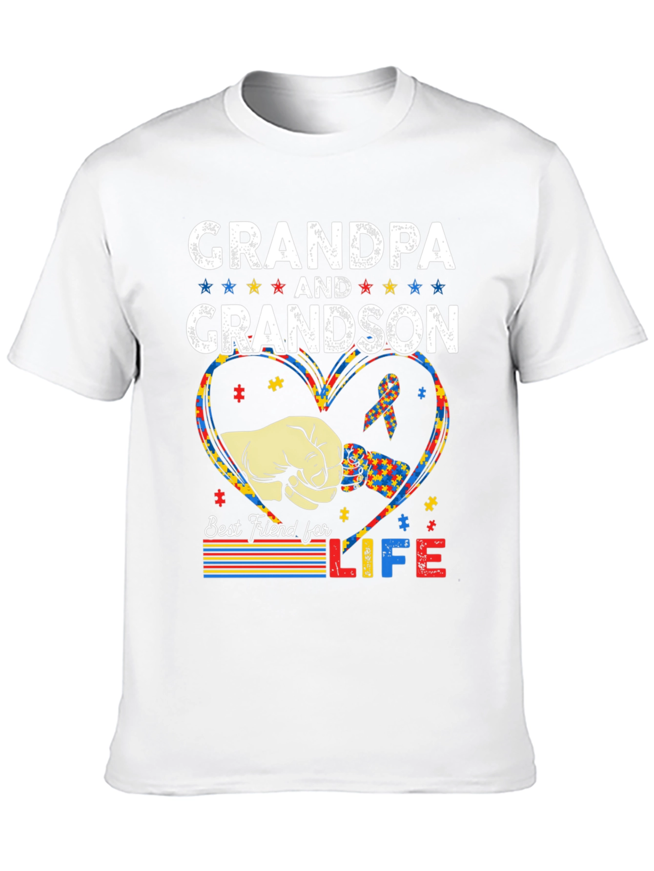 Grandpa and Grandson Autism Awareness T-Shirt