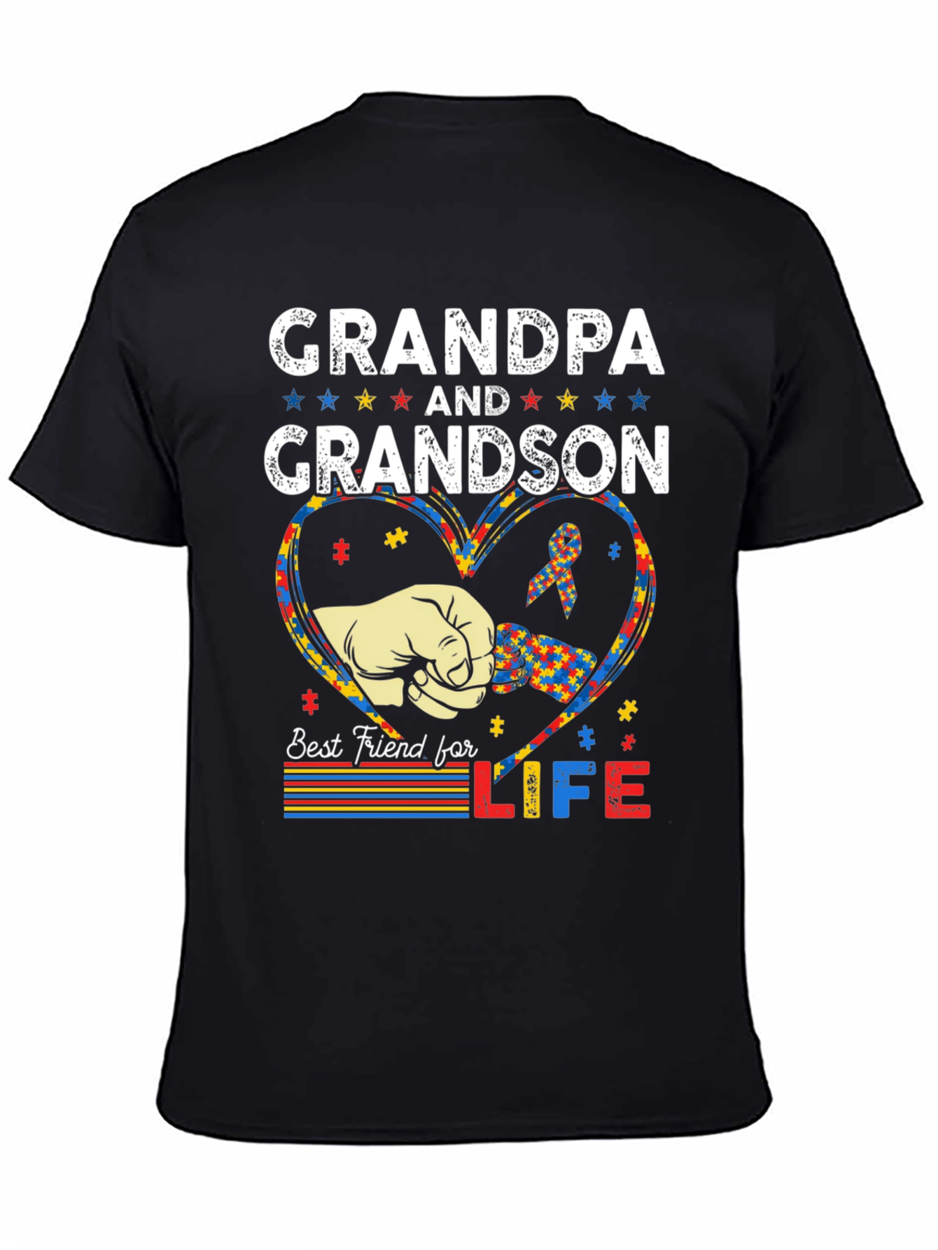 Grandpa and Grandson Autism Awareness T-Shirt