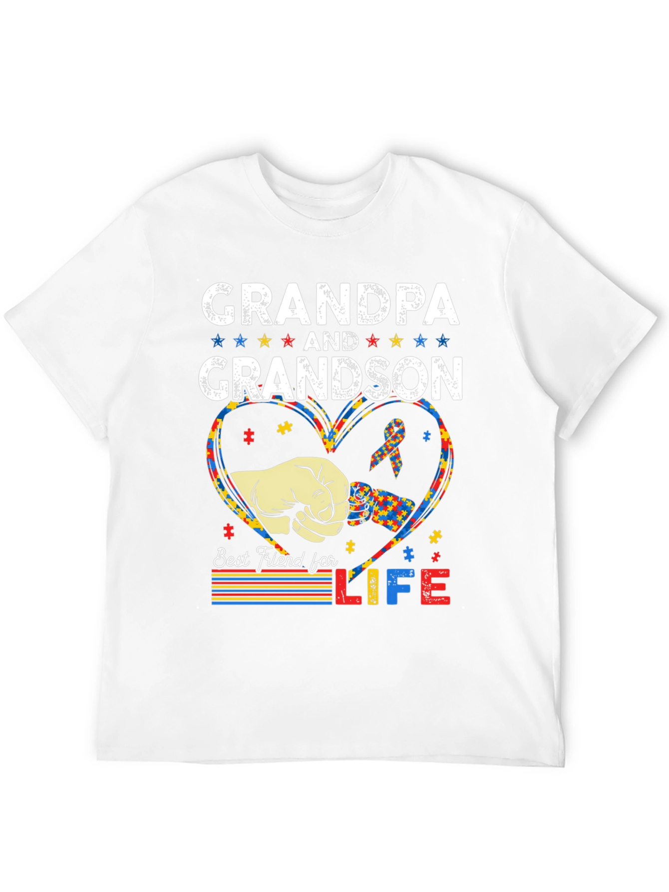 Grandpa and Grandson Autism Awareness T-Shirt