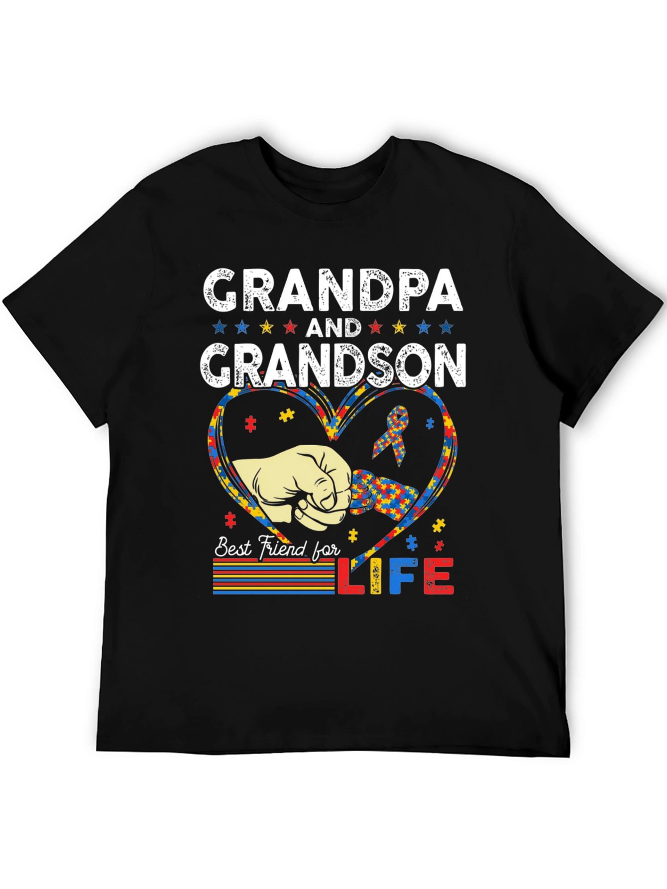 Grandpa and Grandson Autism Awareness T-Shirt