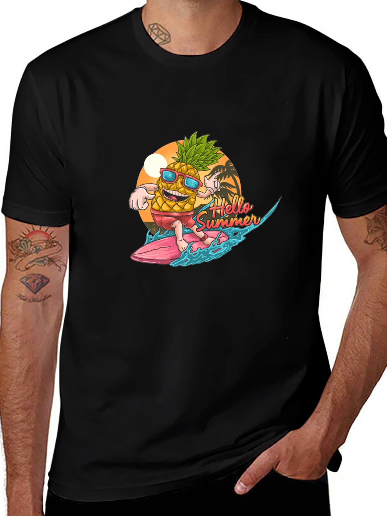 Hello Summer Pineapple Surf T-Shirt