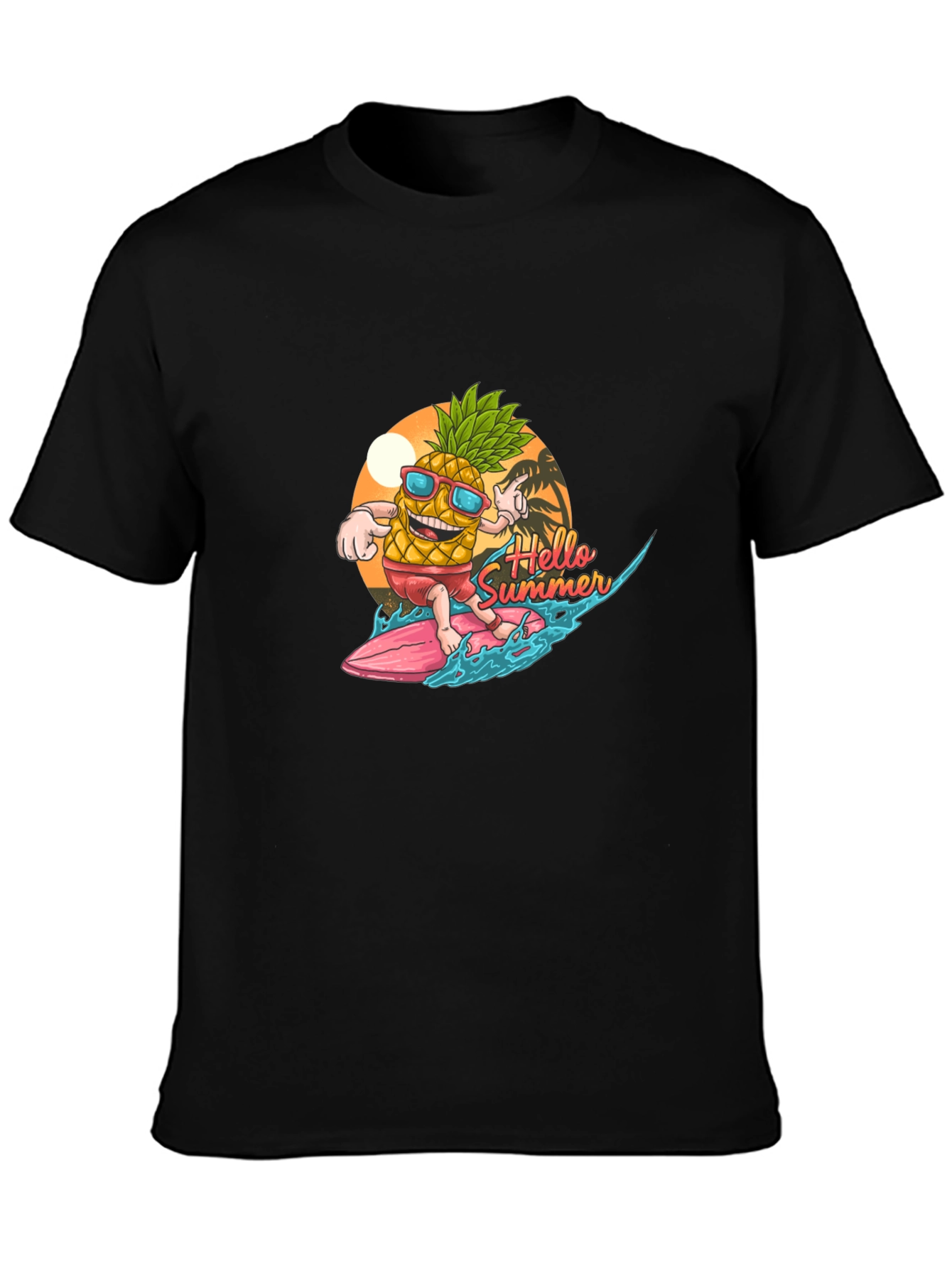 Hello Summer Pineapple Surf T-Shirt
