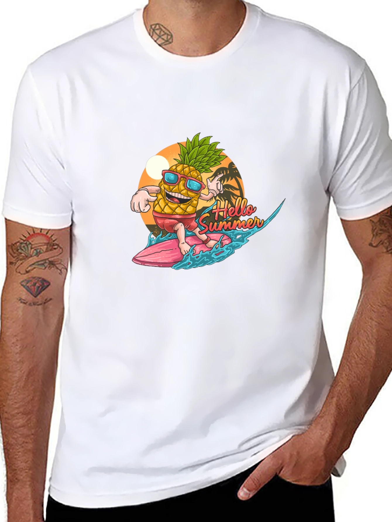 Hello Summer Pineapple Surf T-Shirt