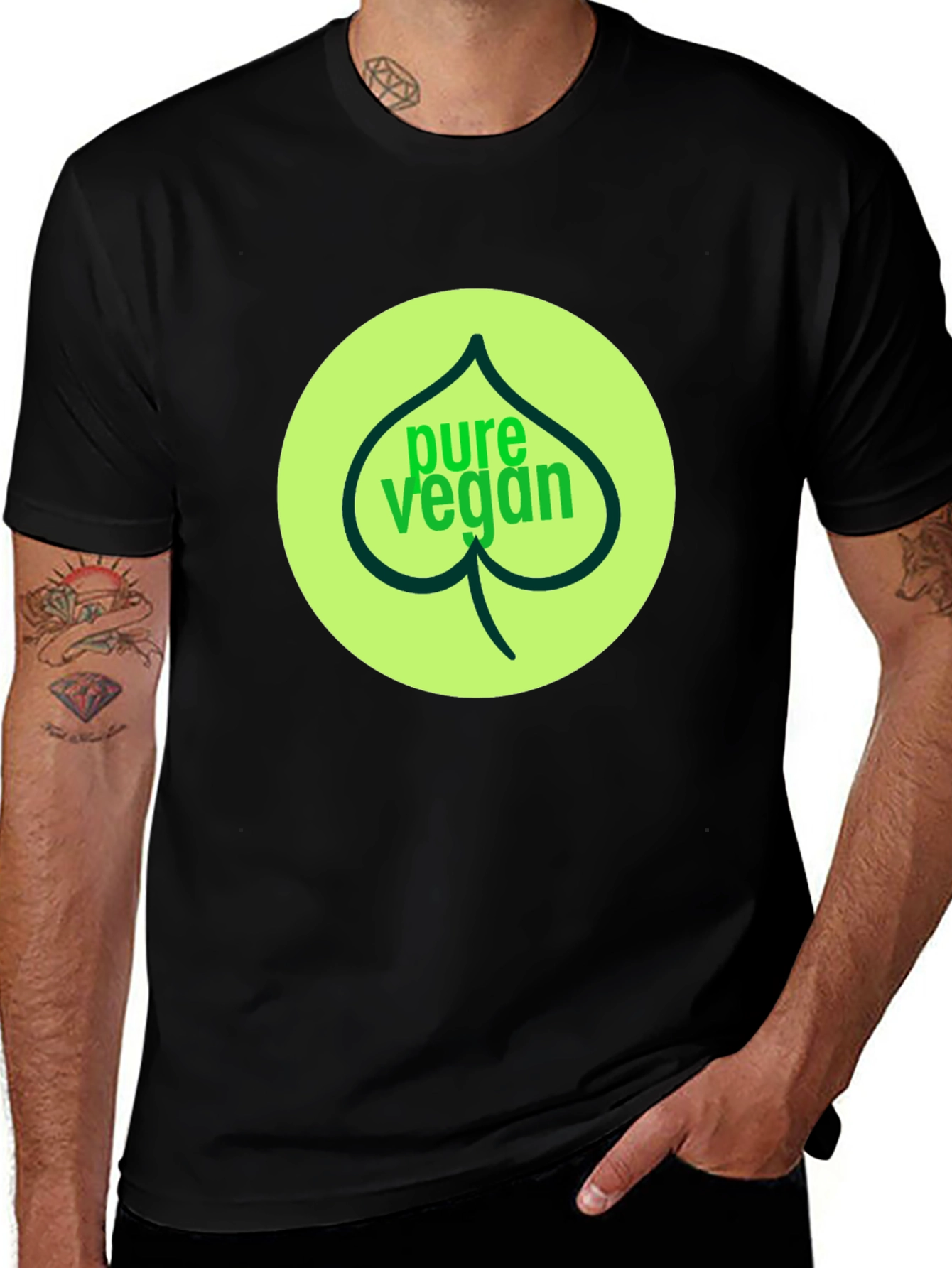 Pure Vegan Graphic Tee - Black Cotton T-Shirt
