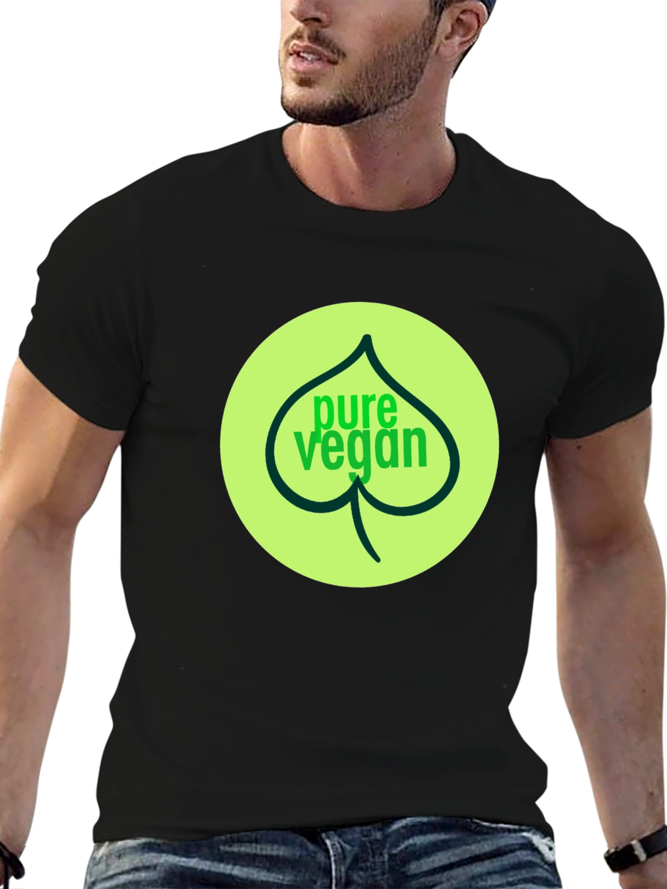 Pure Vegan Graphic Tee - Black Cotton T-Shirt