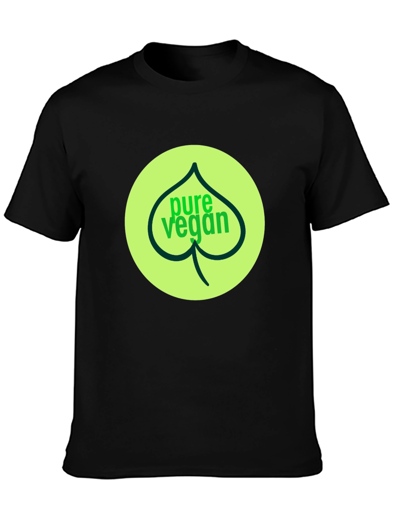 Pure Vegan Graphic Tee - Black Cotton T-Shirt