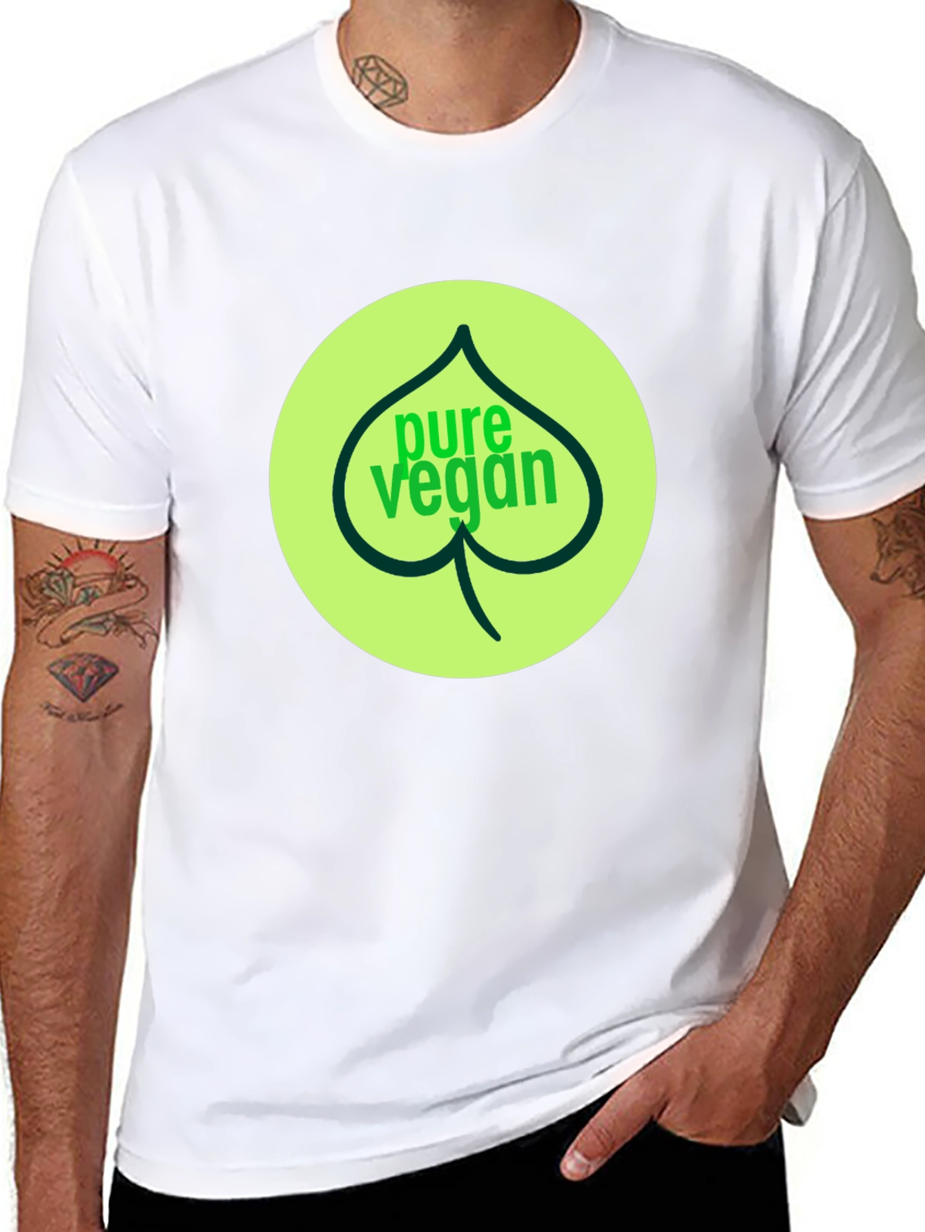 Pure Vegan Graphic Tee - Black Cotton T-Shirt