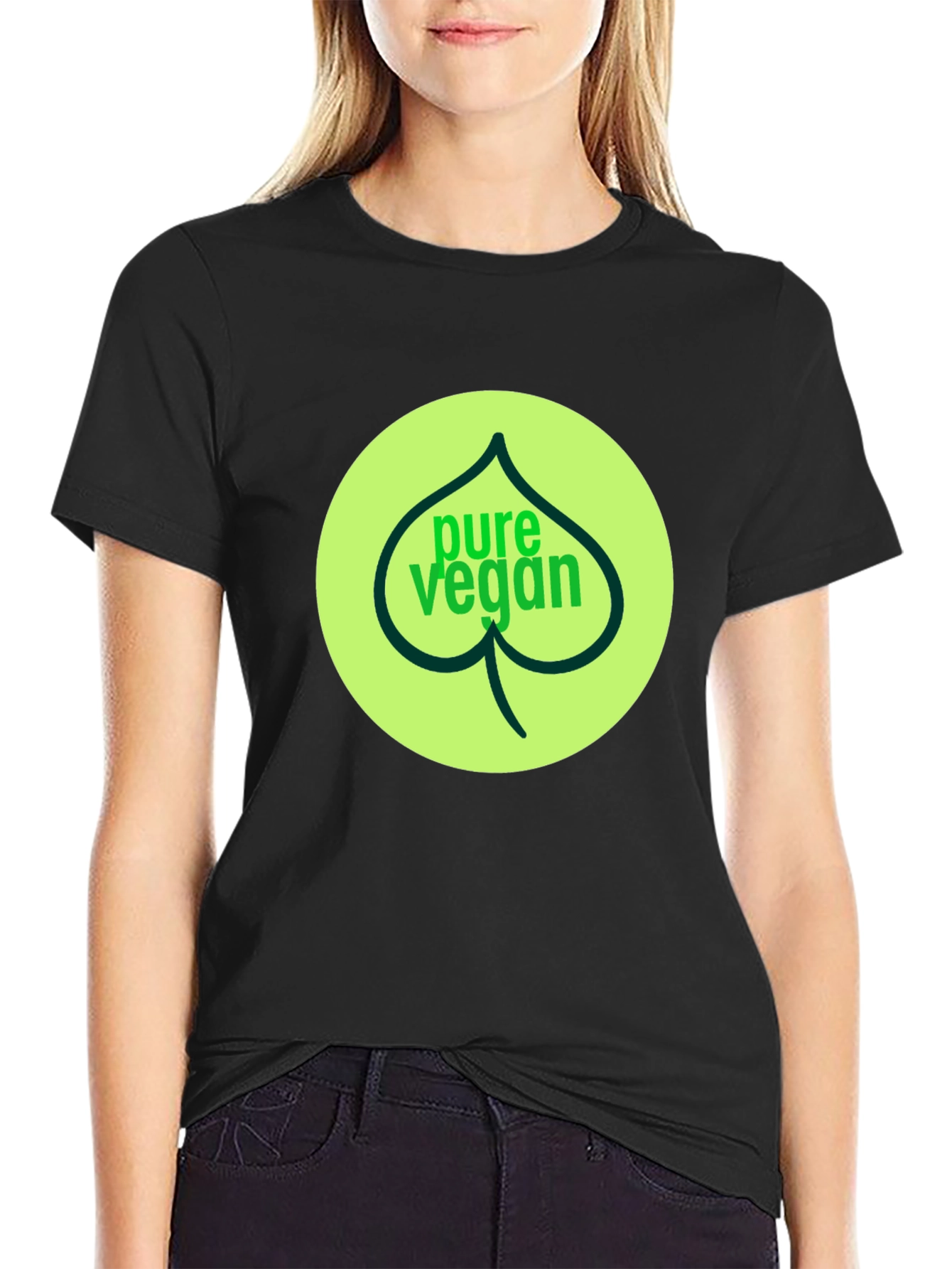 Pure Vegan Graphic Tee - Black Cotton T-Shirt