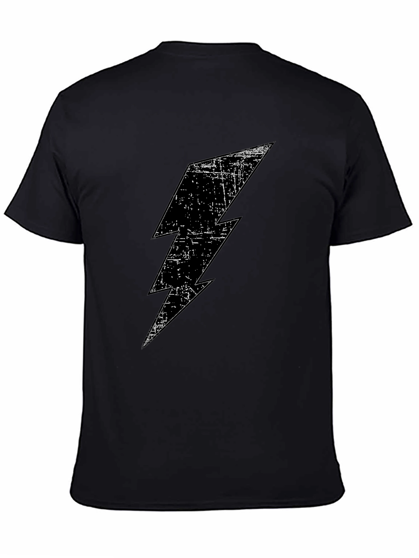 Black T-Shirt with Lightning Bolt Graphic