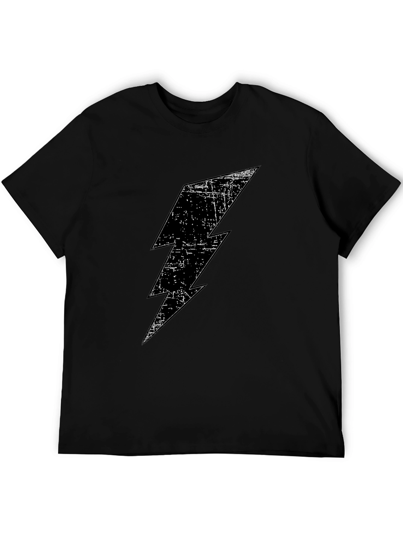 Black T-Shirt with Lightning Bolt Graphic