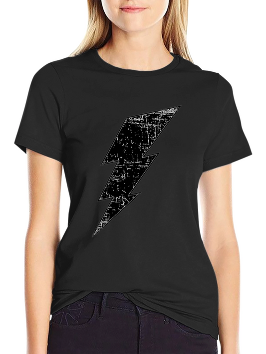 Black T-Shirt with Lightning Bolt Graphic