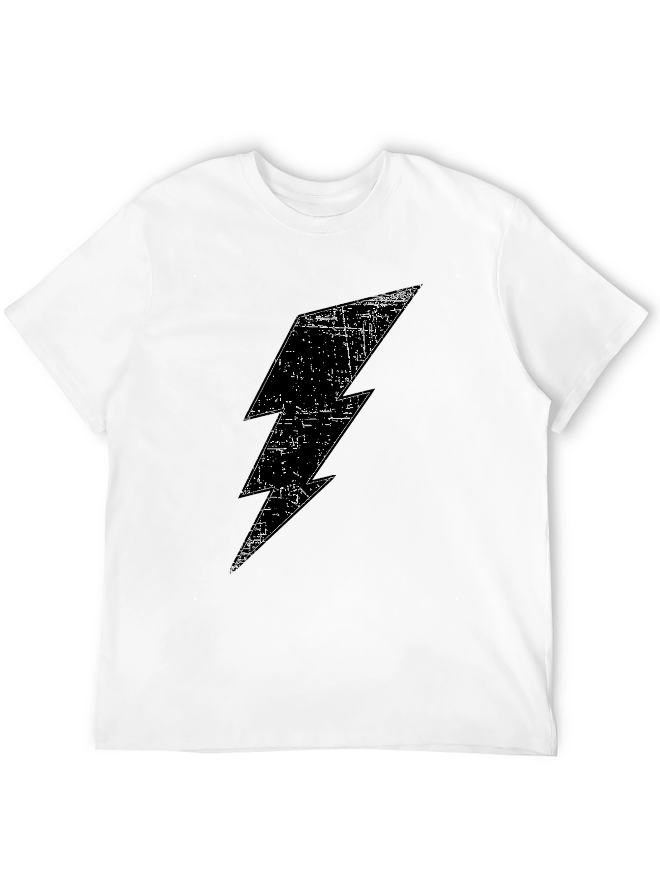 Black T-Shirt with Lightning Bolt Graphic