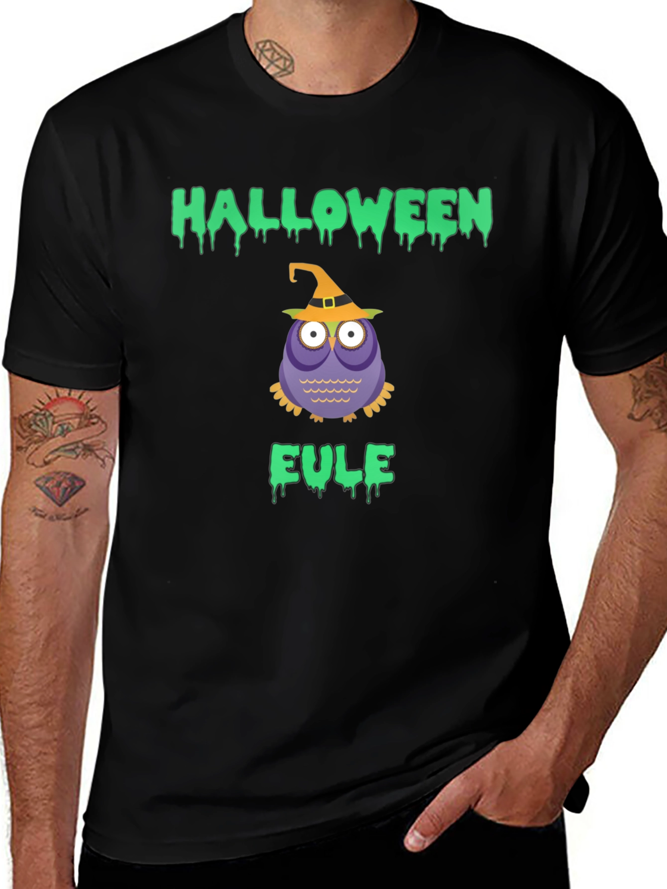 Halloween Owl T-Shirt - Eule Witch Tee