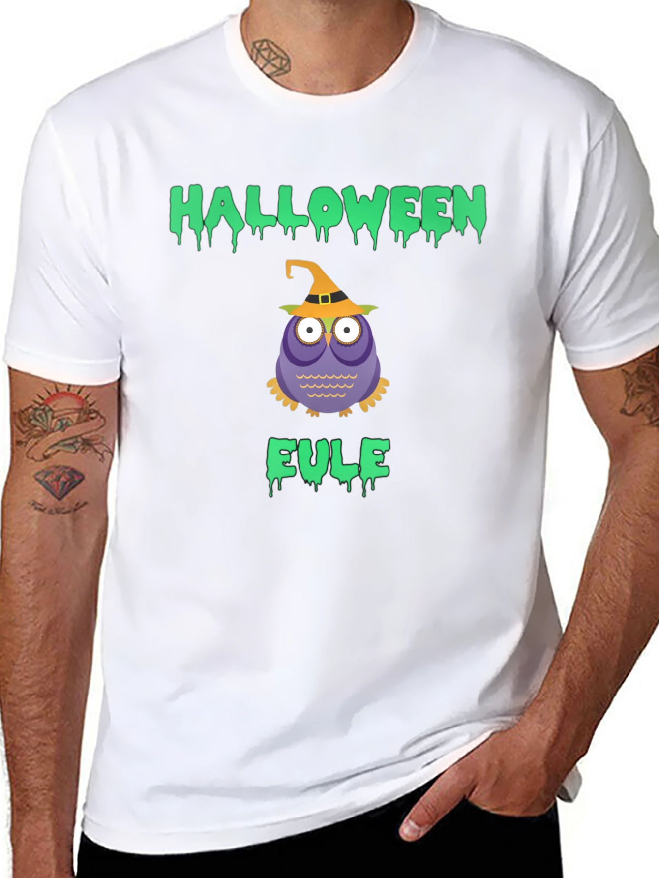 Halloween Owl T-Shirt - Eule Witch Tee
