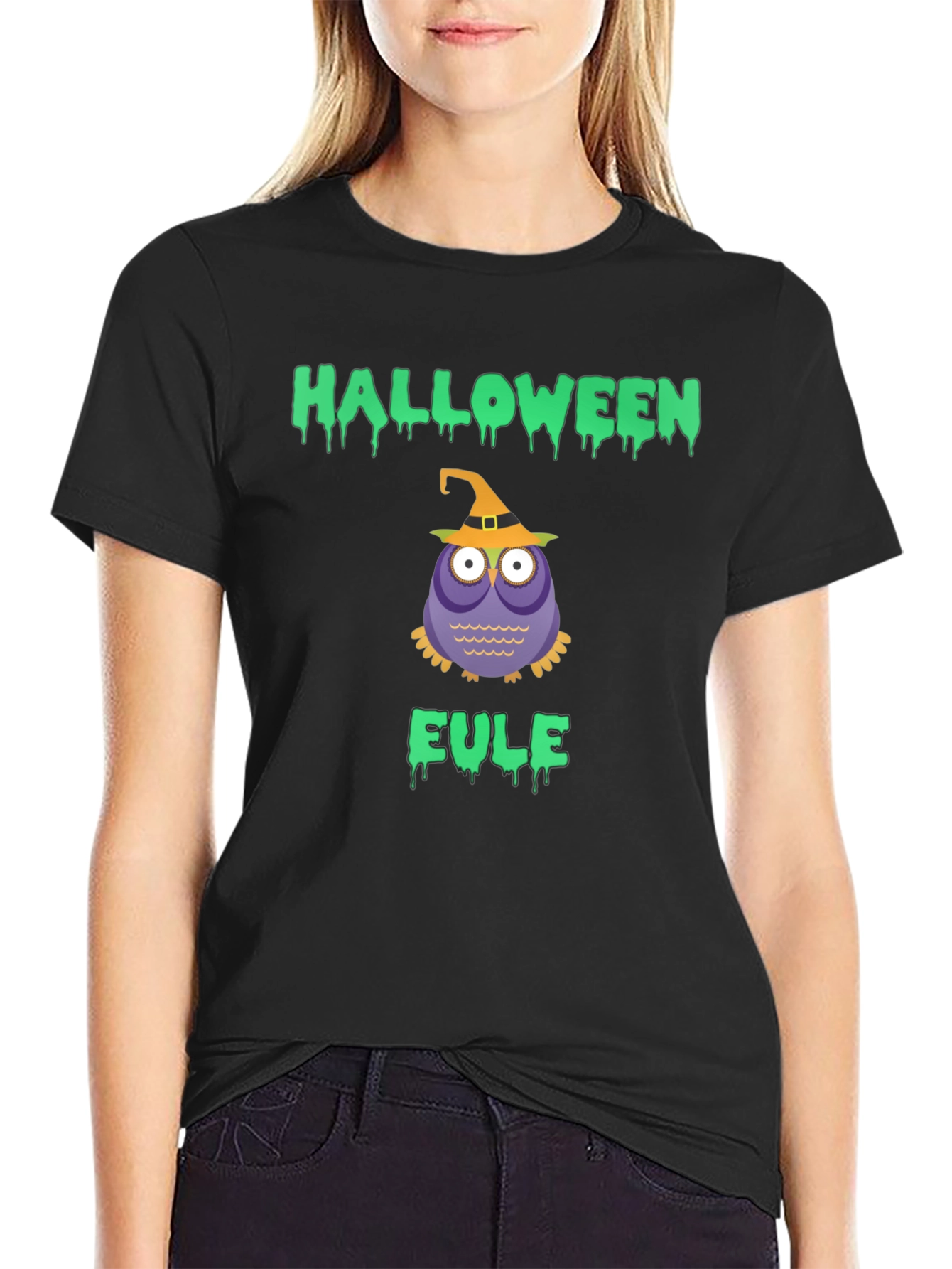 Halloween Owl T-Shirt - Eule Witch Tee